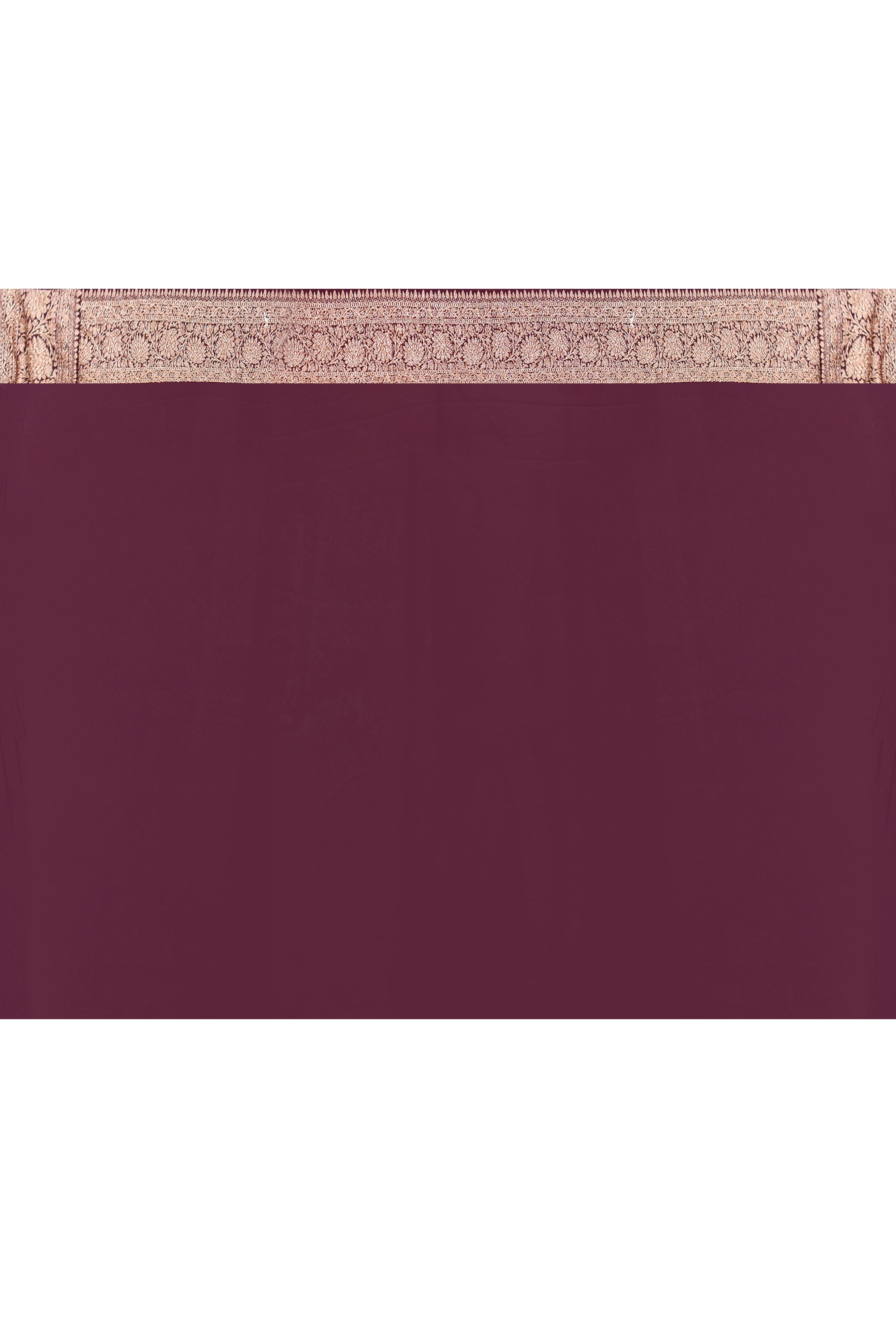 Nude Pink Handwoven Banarasi Crape Chiffon Silk Saree