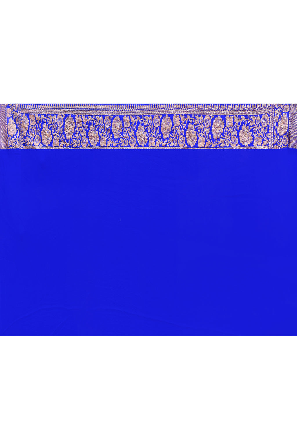 Royal Blue Banarasi Crape Chiffon Silk Saree