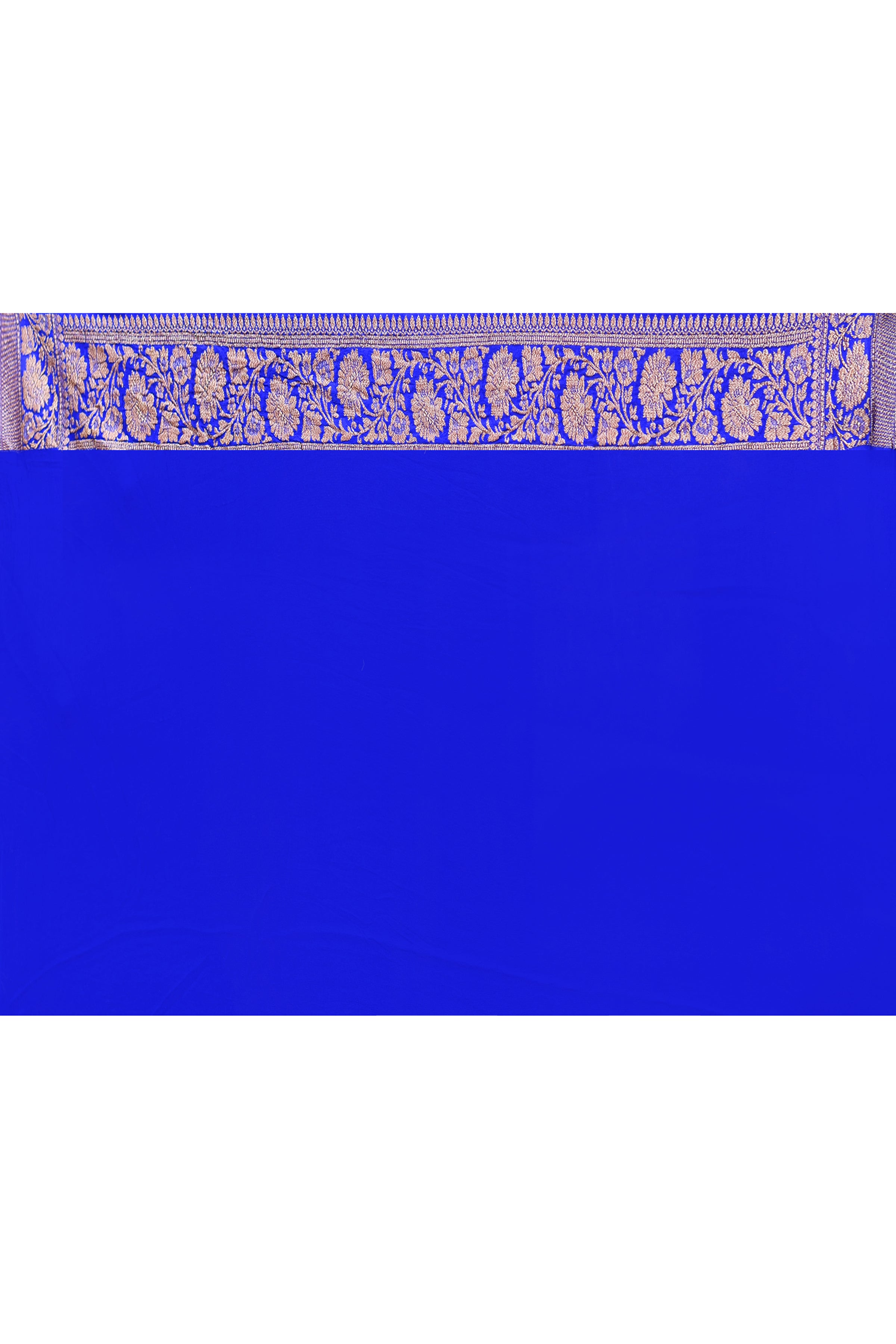 Royal Blue Banarasi Crape Chiffon Silk Saree