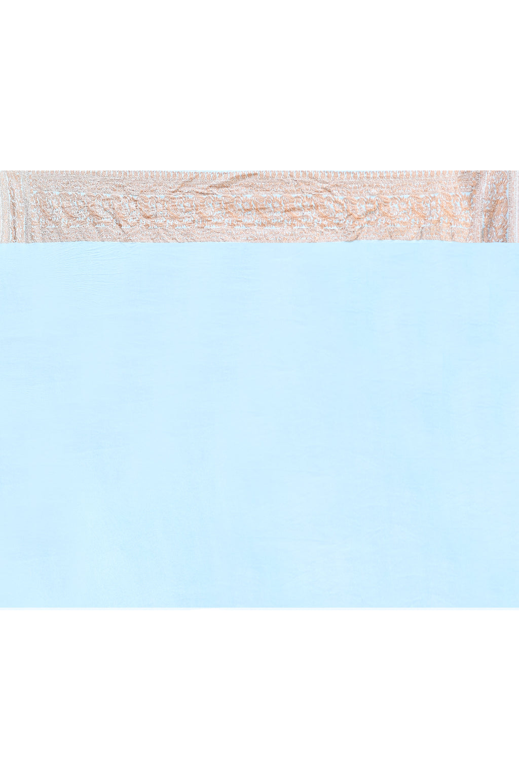 Ivory White Banarasi Crape Chiffon Silk Saree