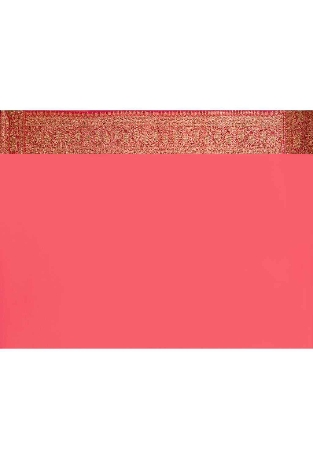 Orange Banarasi Crape Chiffon Silk Saree