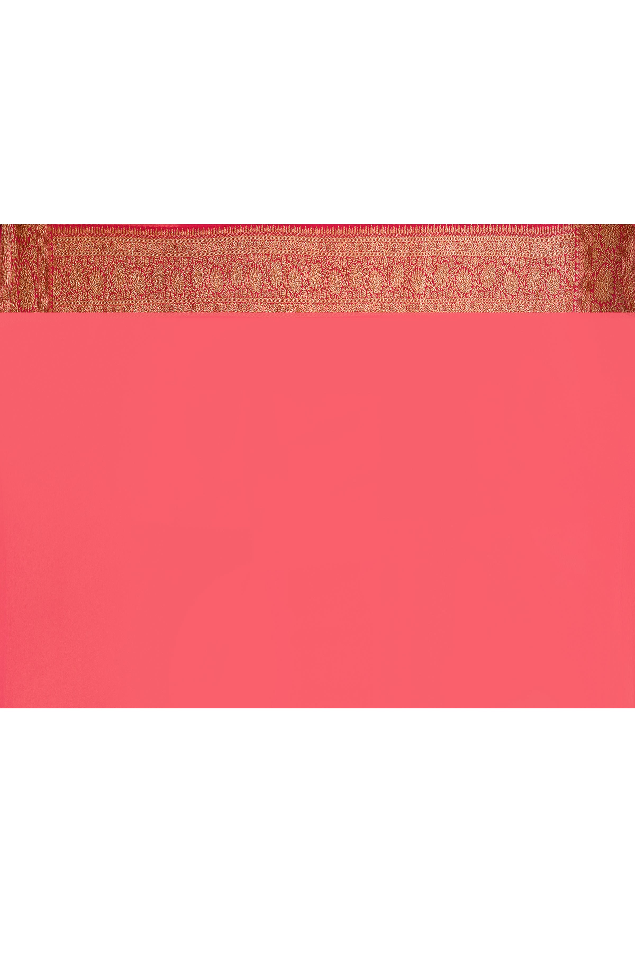 Orange Banarasi Crape Chiffon Silk Saree