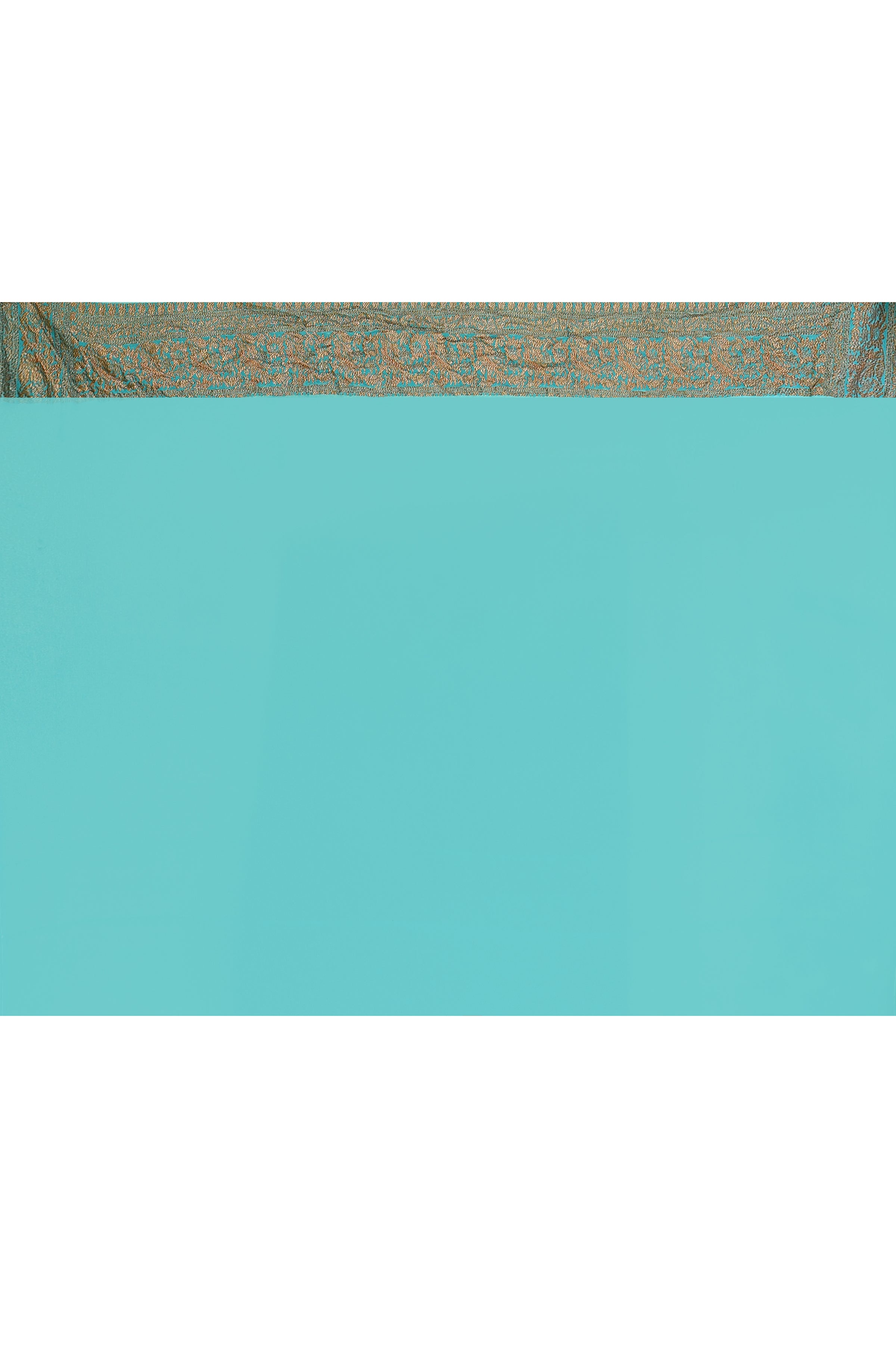 Sky Blue Banarasi Crape Chiffon Silk Saree