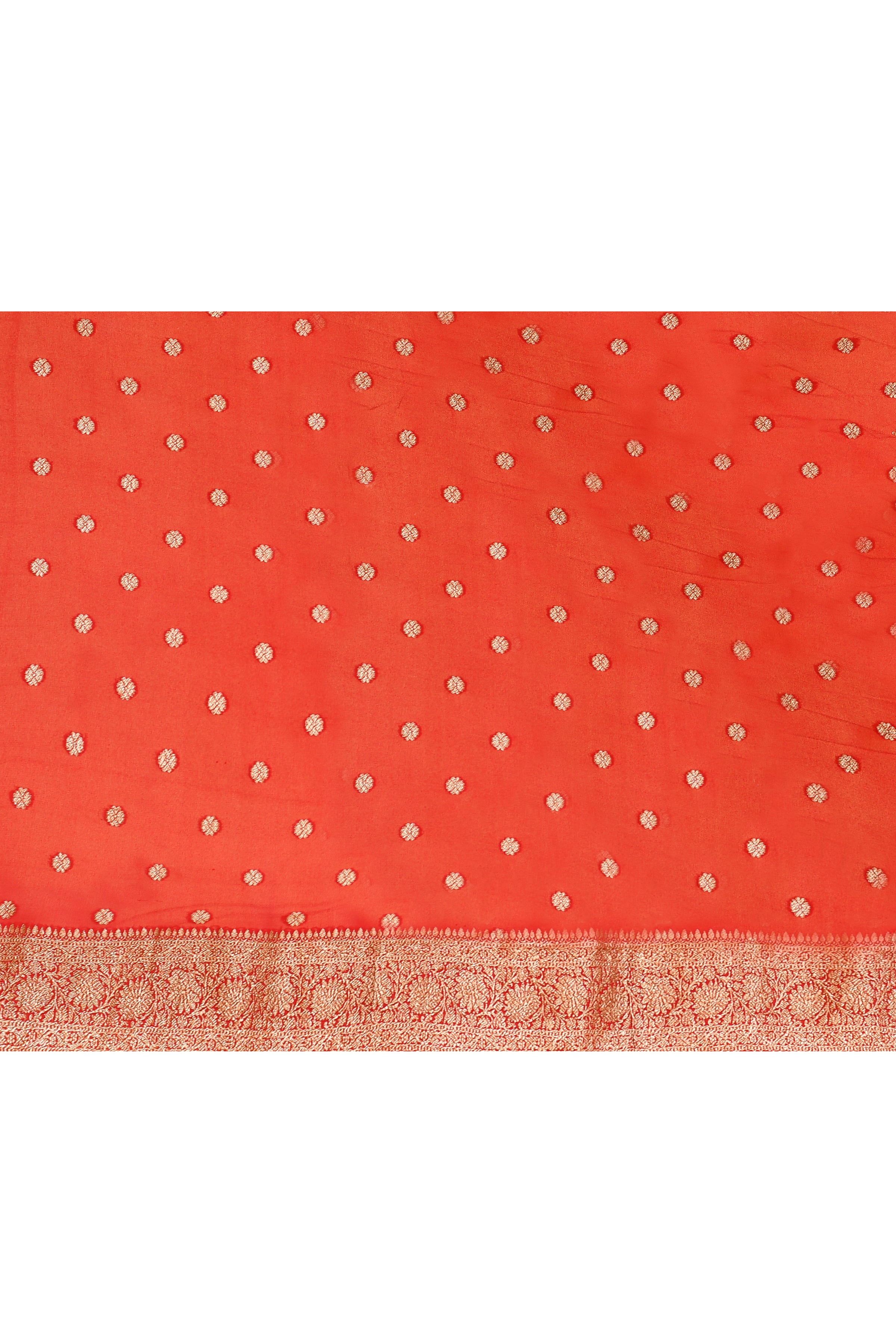 Emerald Green Banarasi Crape Chiffon Silk Saree