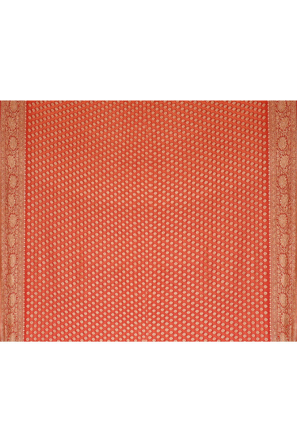 Golden Yellow Banarasi Crape Chiffon Silk Saree