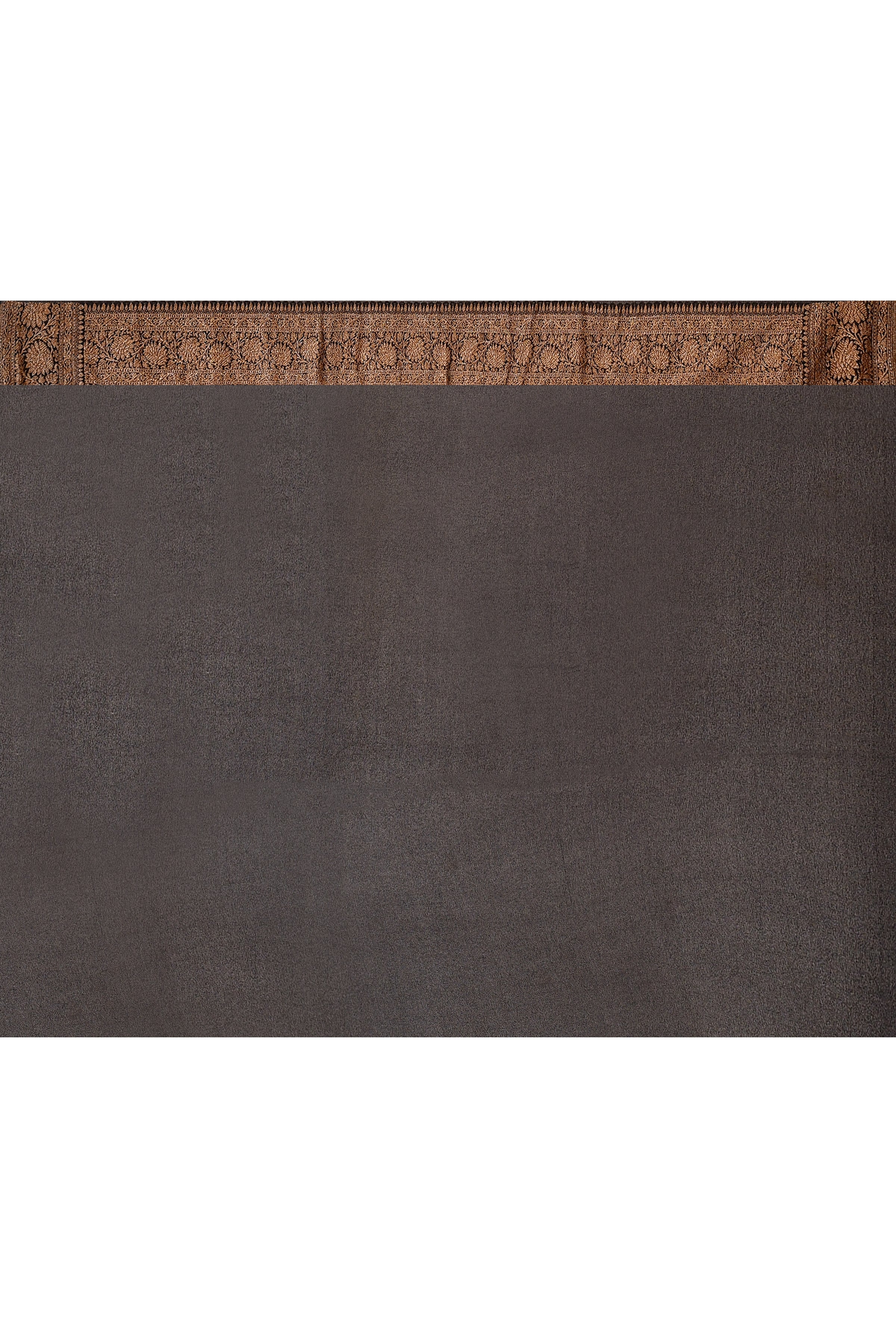 Elegant Grey Banarasi Crape Chiffon Silk Saree