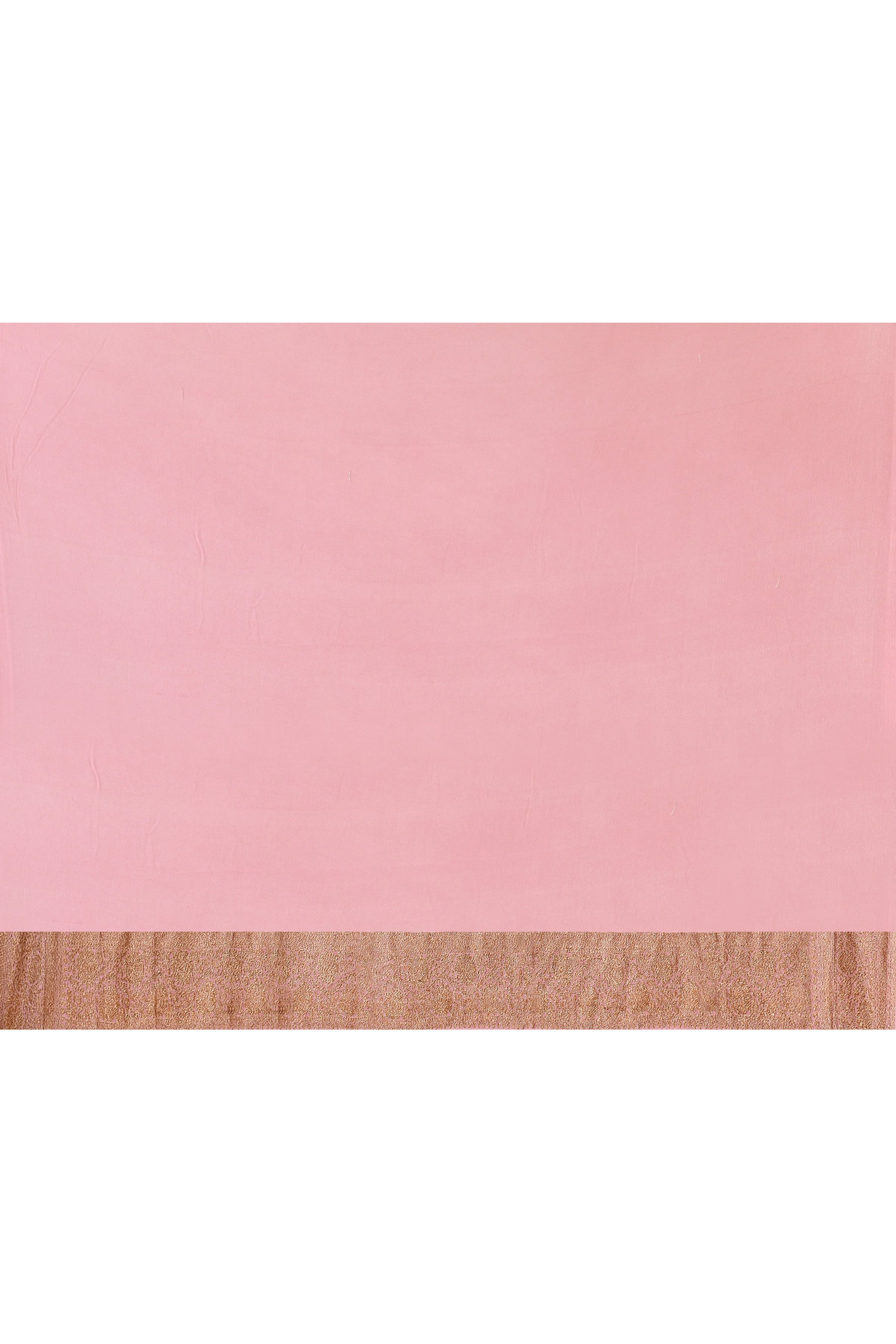 Banarasi Crape Chiffon Silk Saree in Deep Red