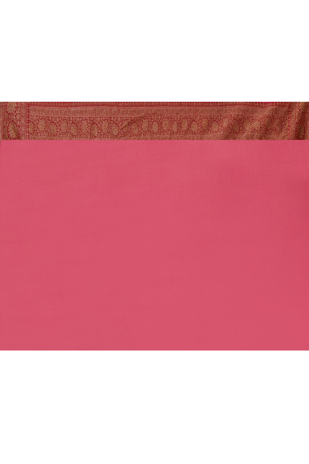 Rust Brown Banarasi Crape Chiffon Silk Saree