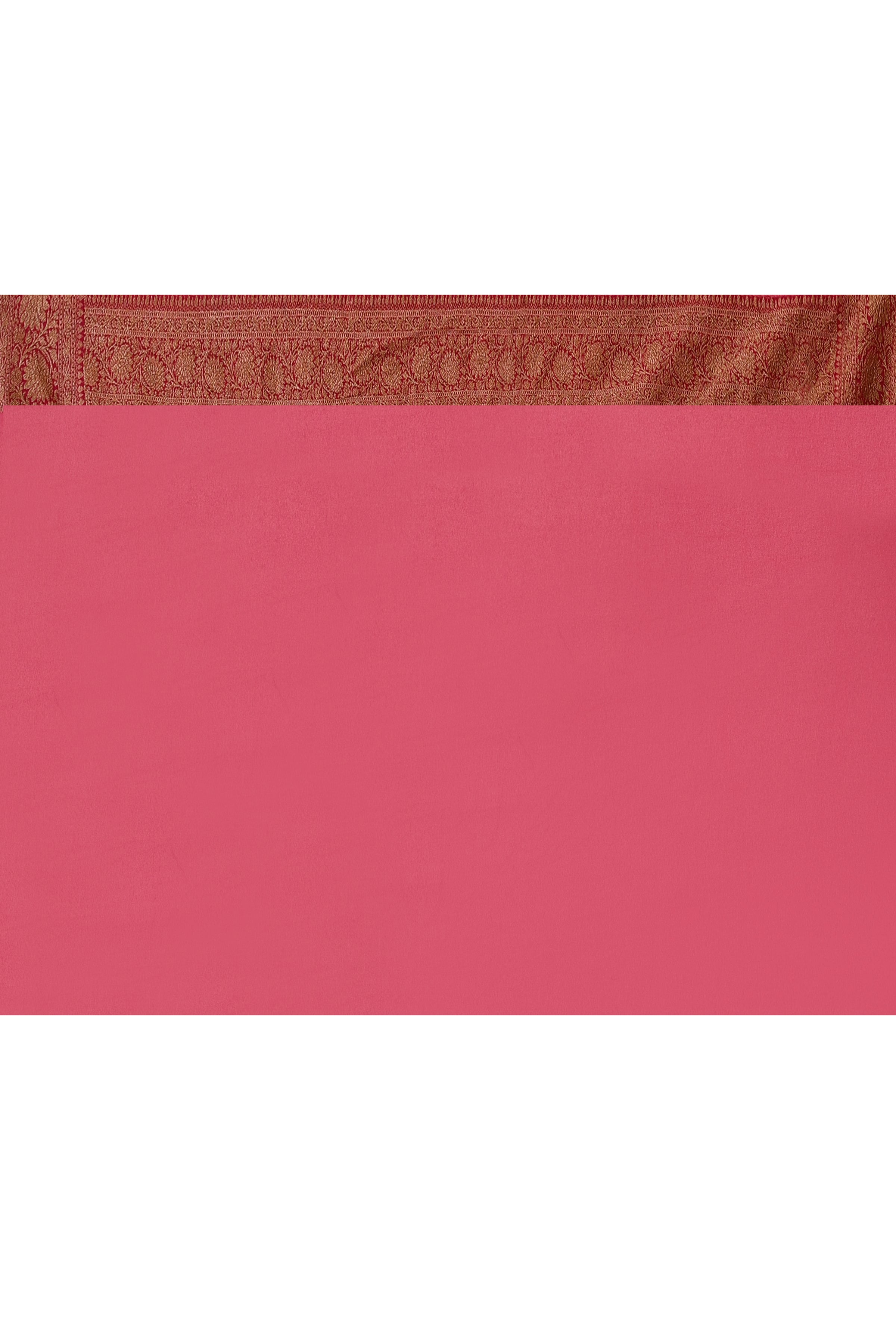 Rust Brown Banarasi Crape Chiffon Silk Saree