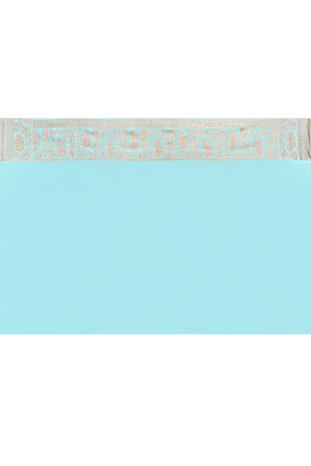 Aqua Banarasi Crape Chiffon Silk Saree