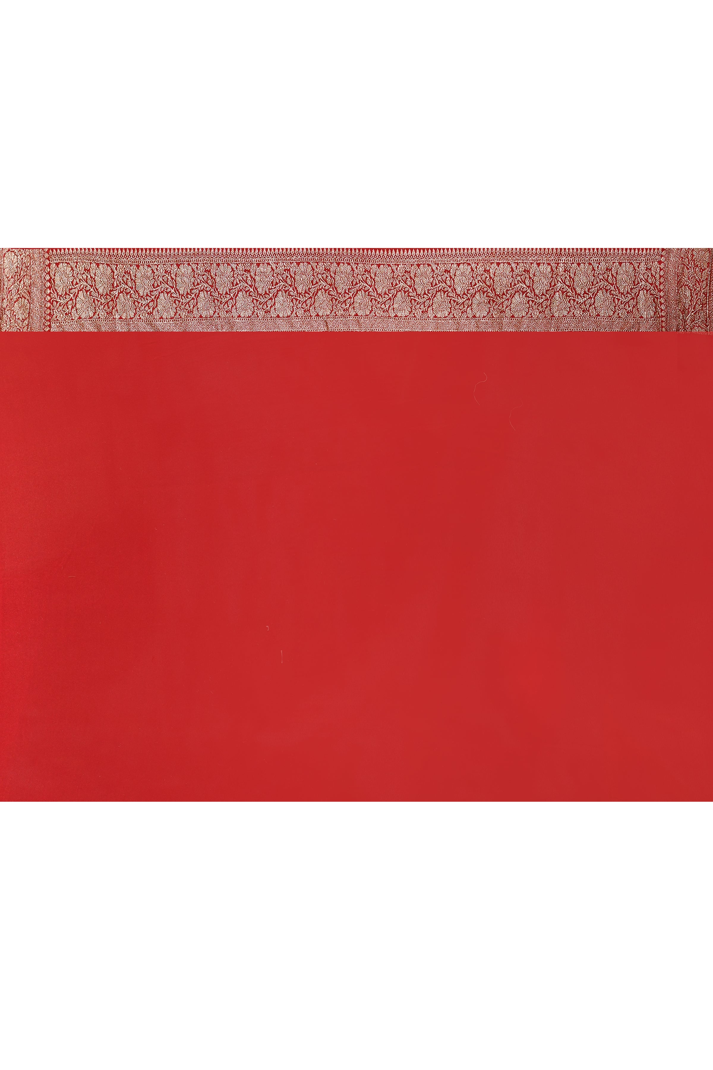Red Banarasi Crape Chiffon Silk Saree
