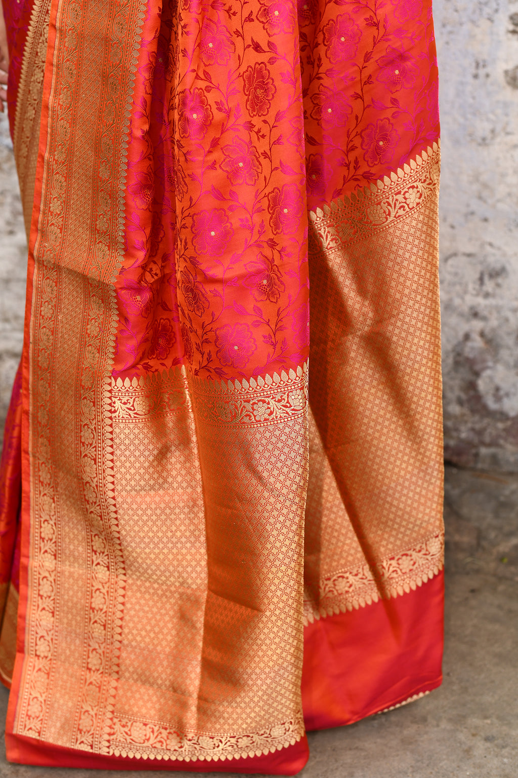 Red Pure Katan Silk Saree