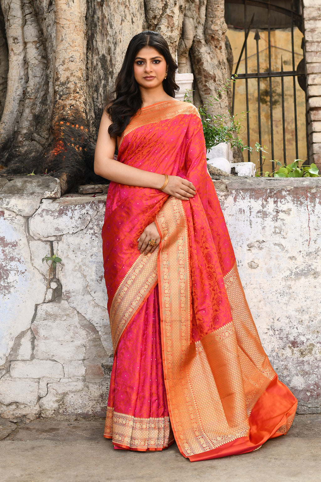 Red Pure Katan Silk Saree