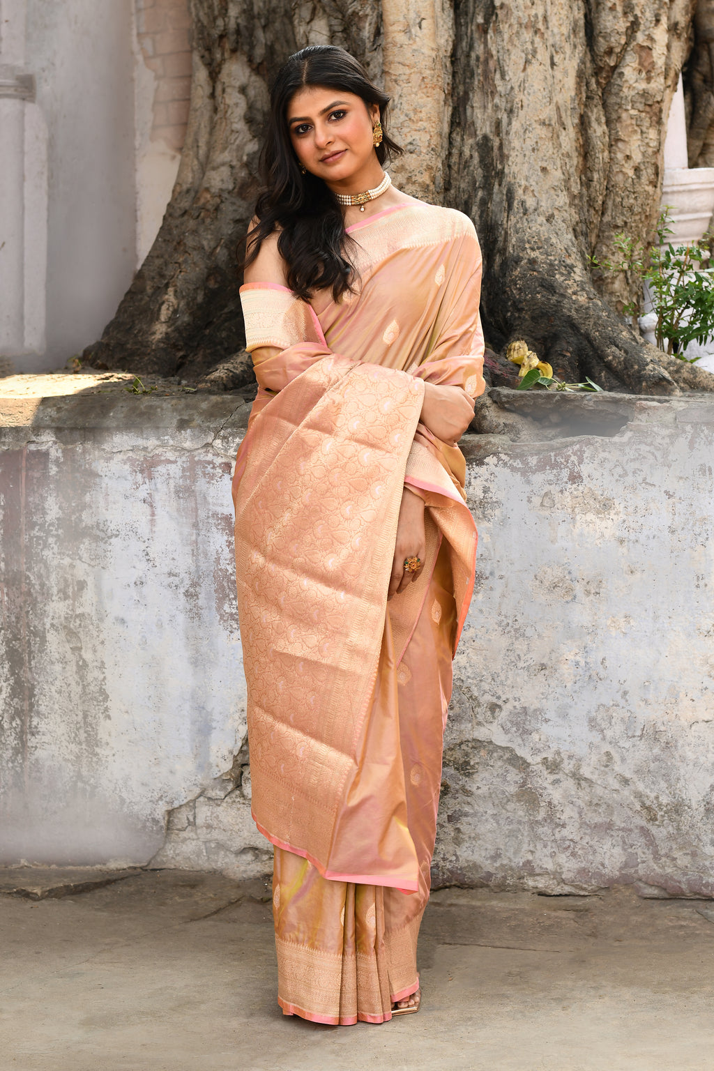 Handwoven Mehndi Green Banarasi Katan Silk Saree