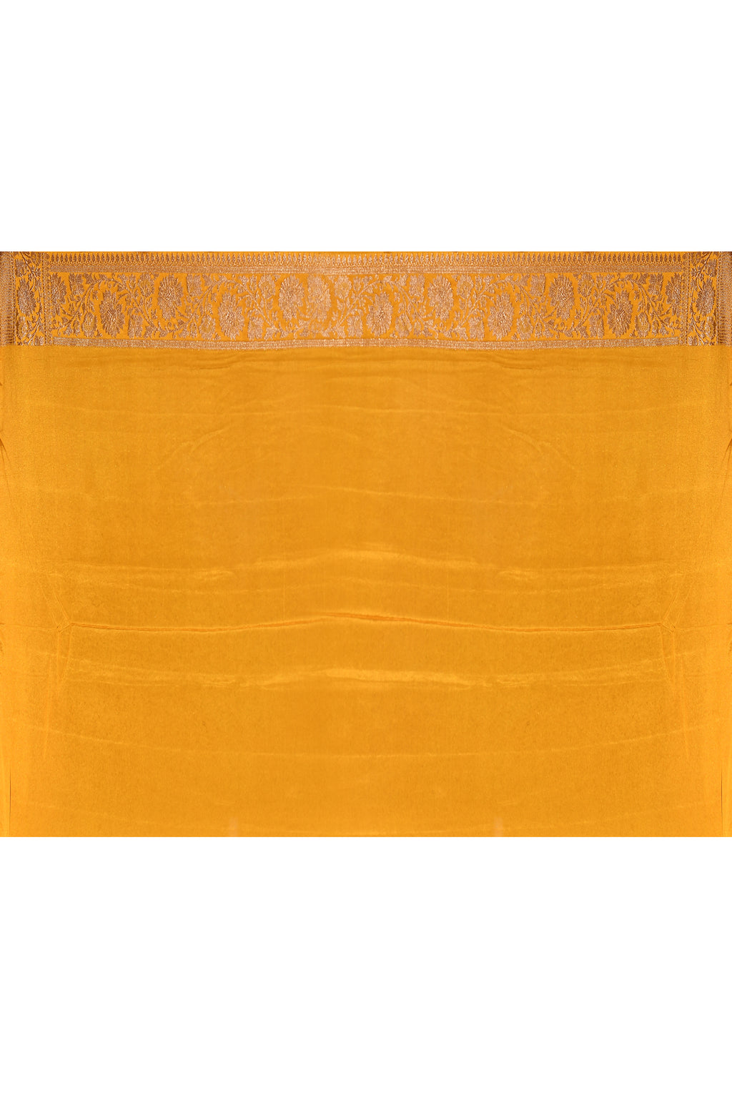 Gold Yellow Banarasi Soft Silk Saree