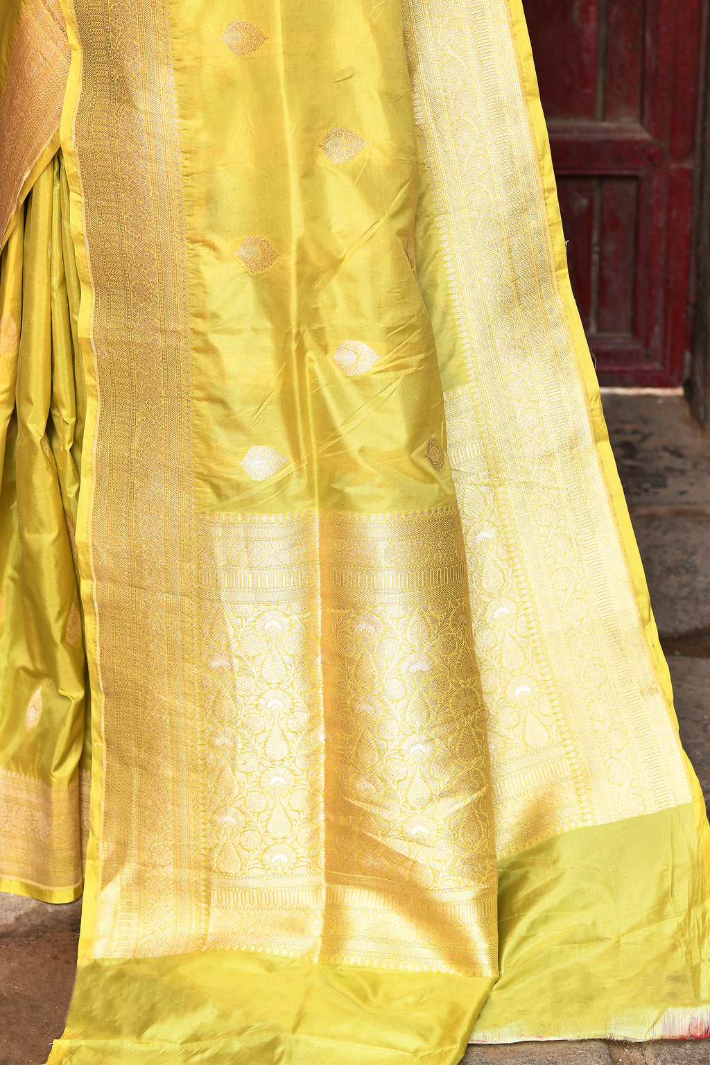 Radiant Yellow Handwoven Banarasi Katan Silk Saree