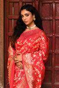 Pure Handwoven Banarasi Silk Saree in Red