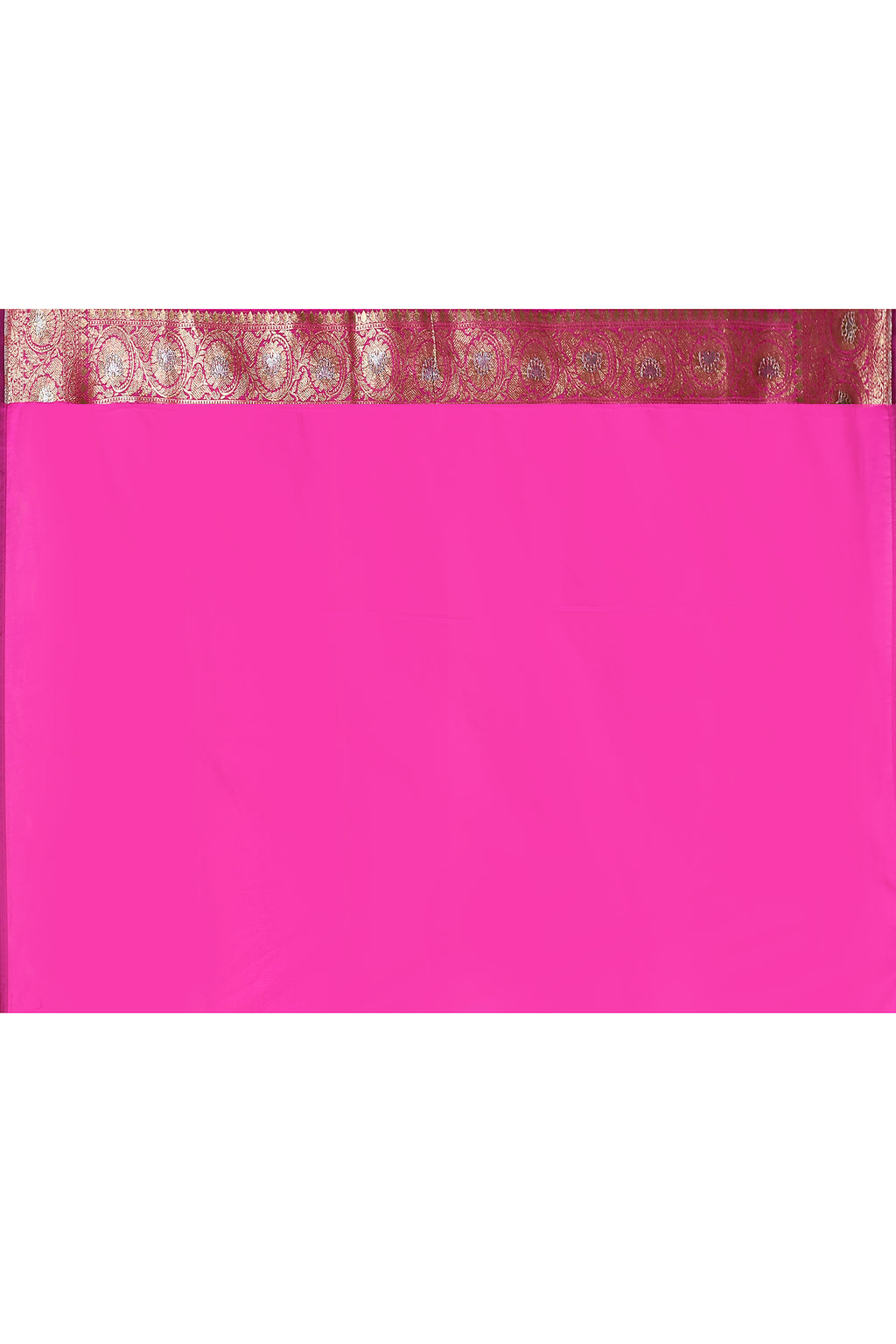 Hot Pink Banarasi Soft Silk Saree