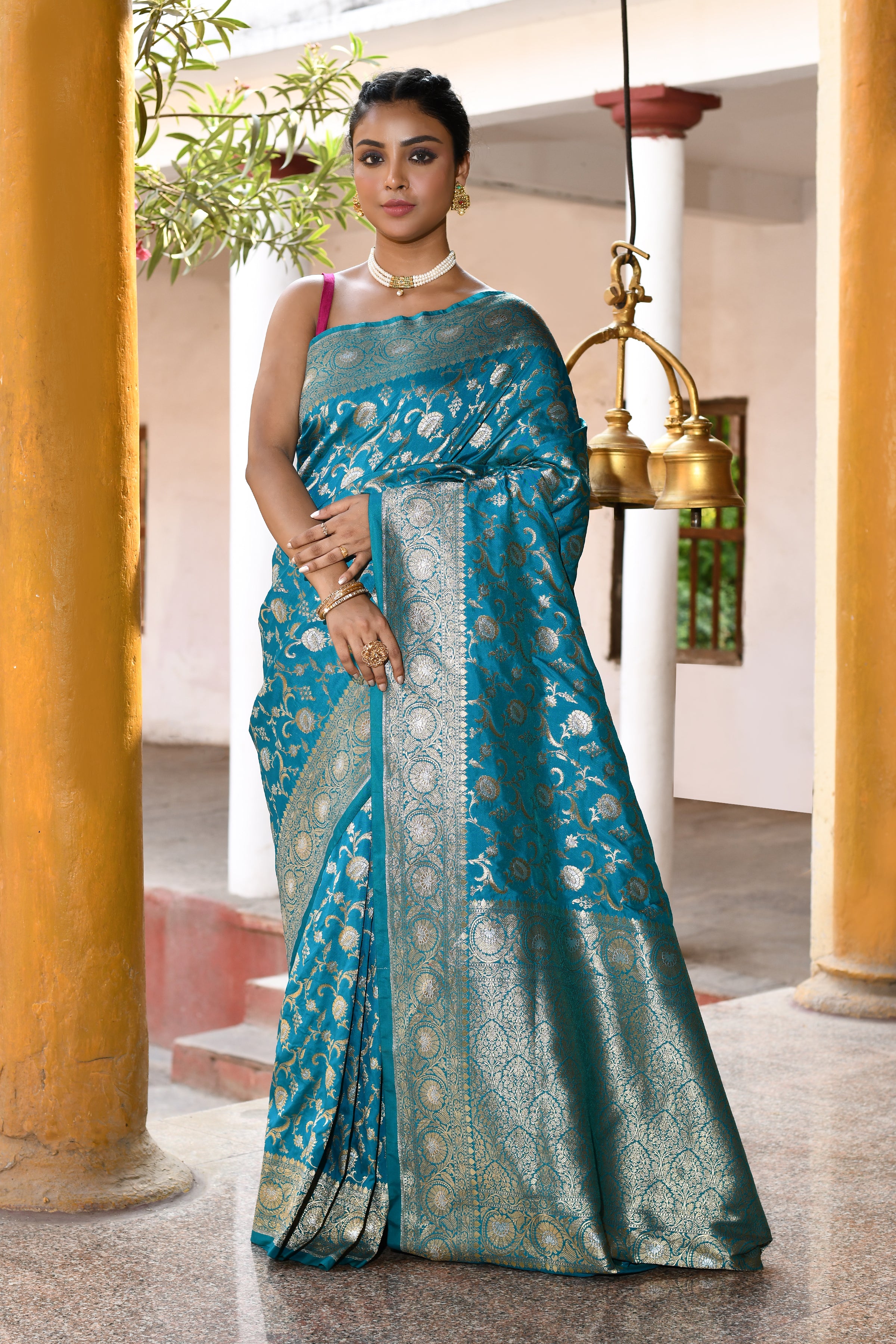 Green Banarasi Soft Silk Saree