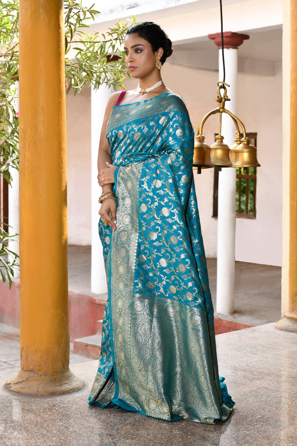 Green Banarasi Soft Silk Saree