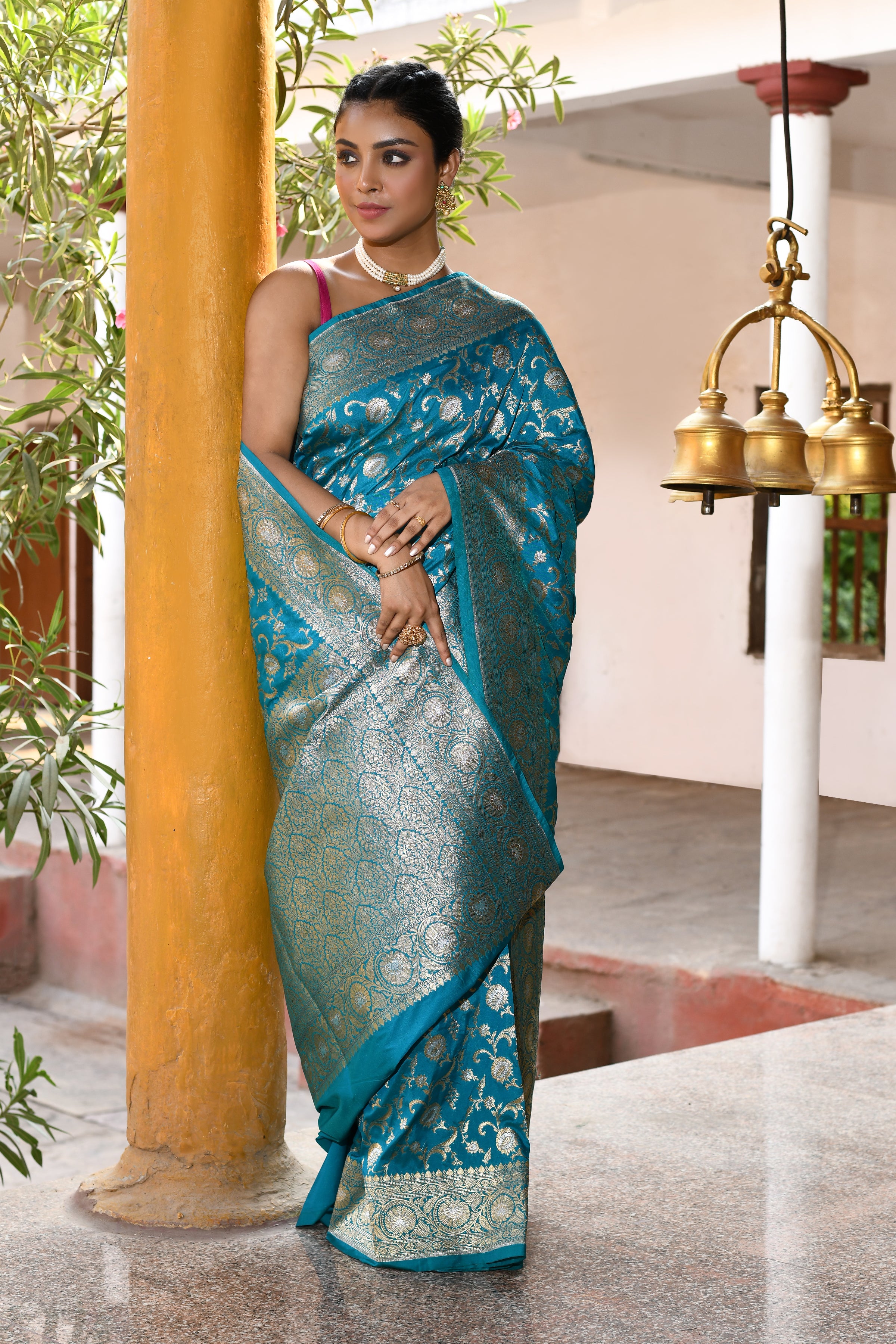 Green Banarasi Soft Silk Saree