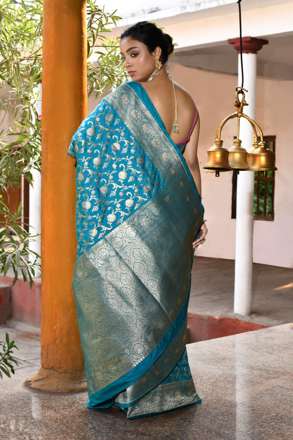 Green Banarasi Soft Silk Saree
