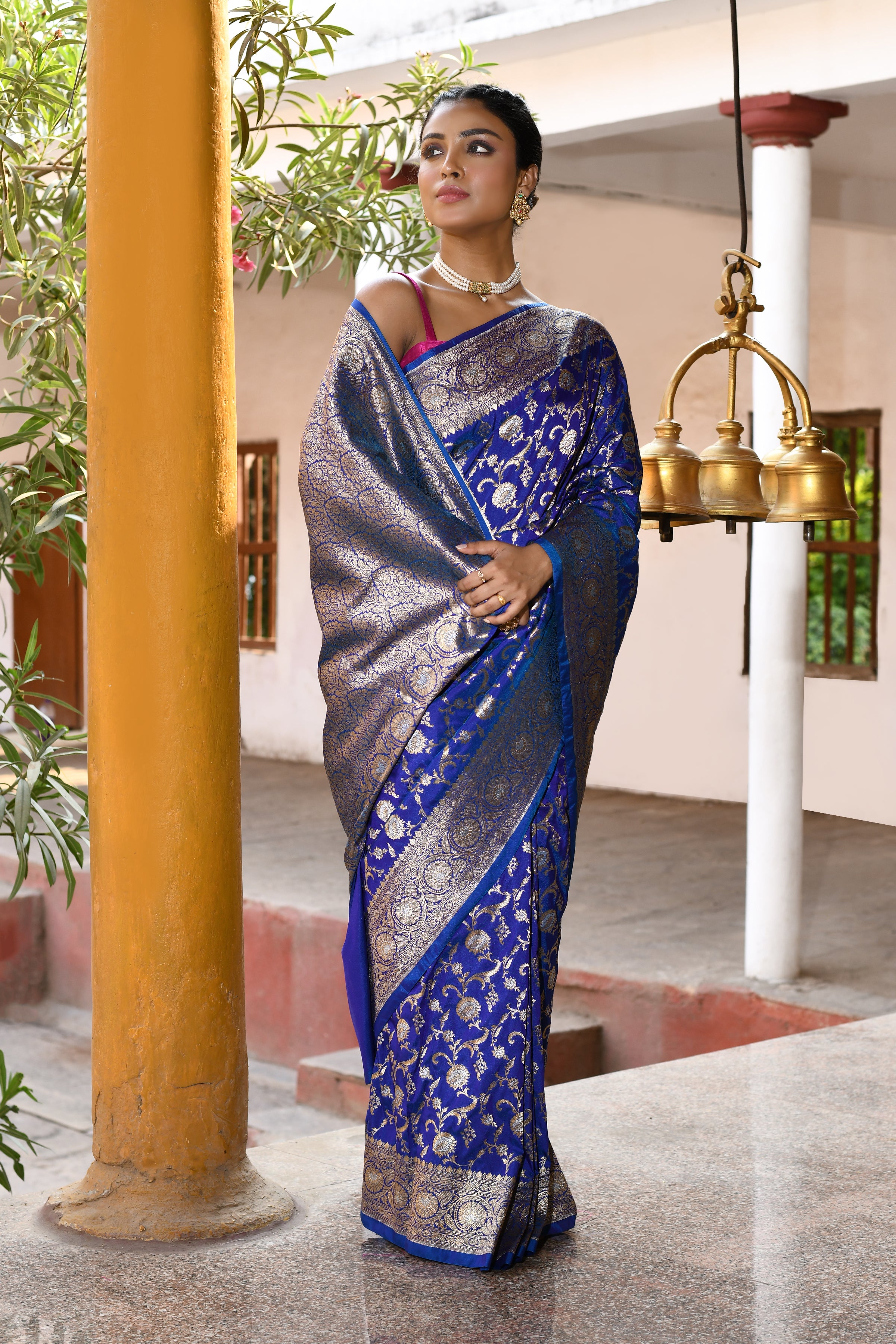 Handwoven Royal Blue Banarasi Soft Silk Saree