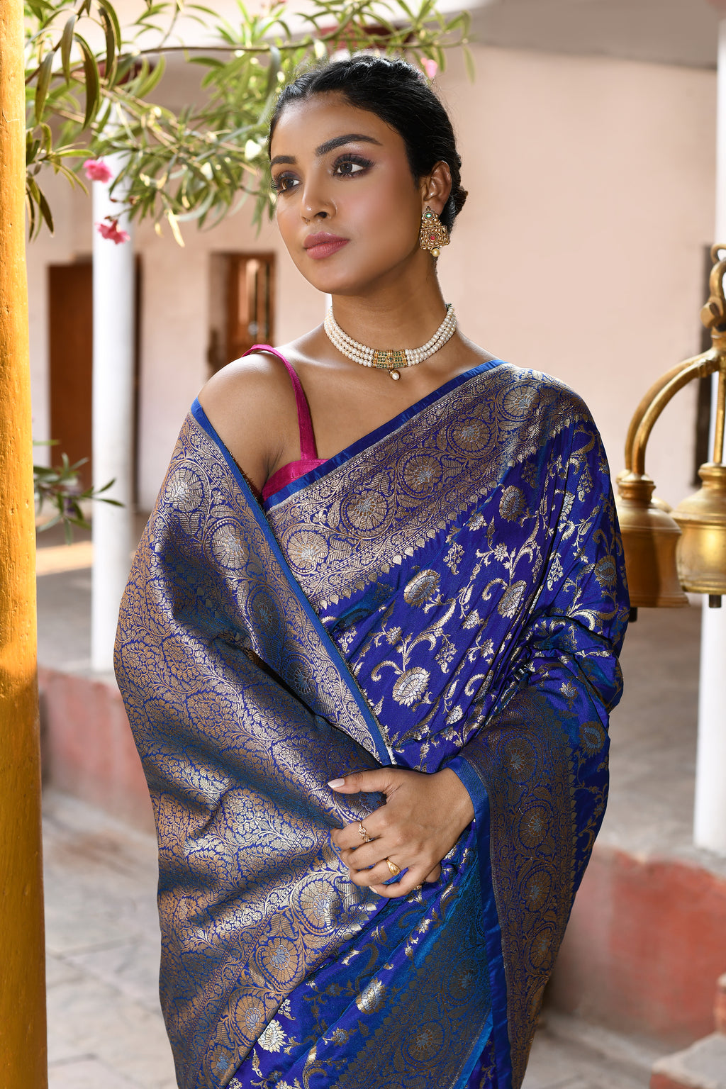 Handwoven Royal Blue Banarasi Soft Silk Saree
