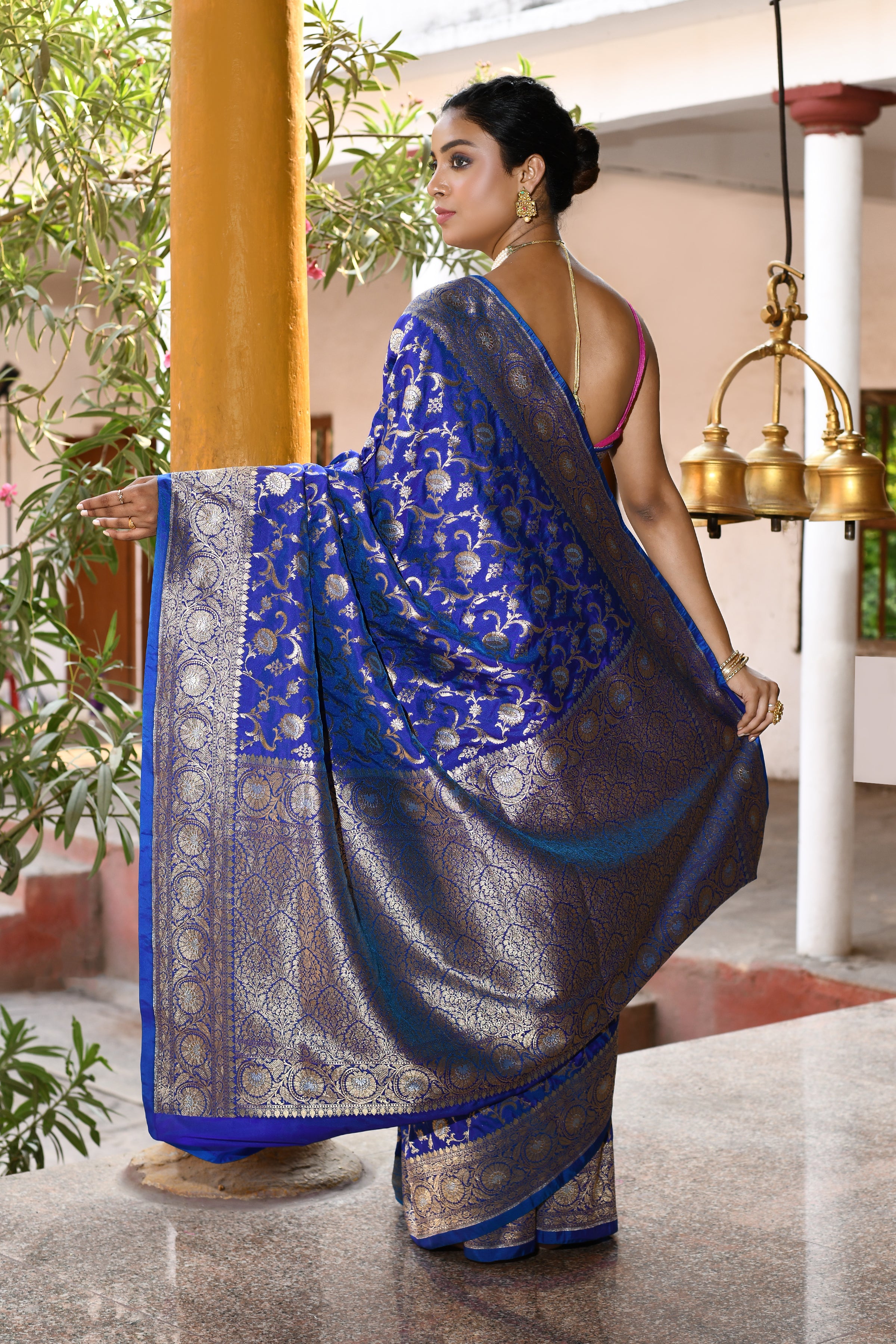 Handwoven Royal Blue Banarasi Soft Silk Saree