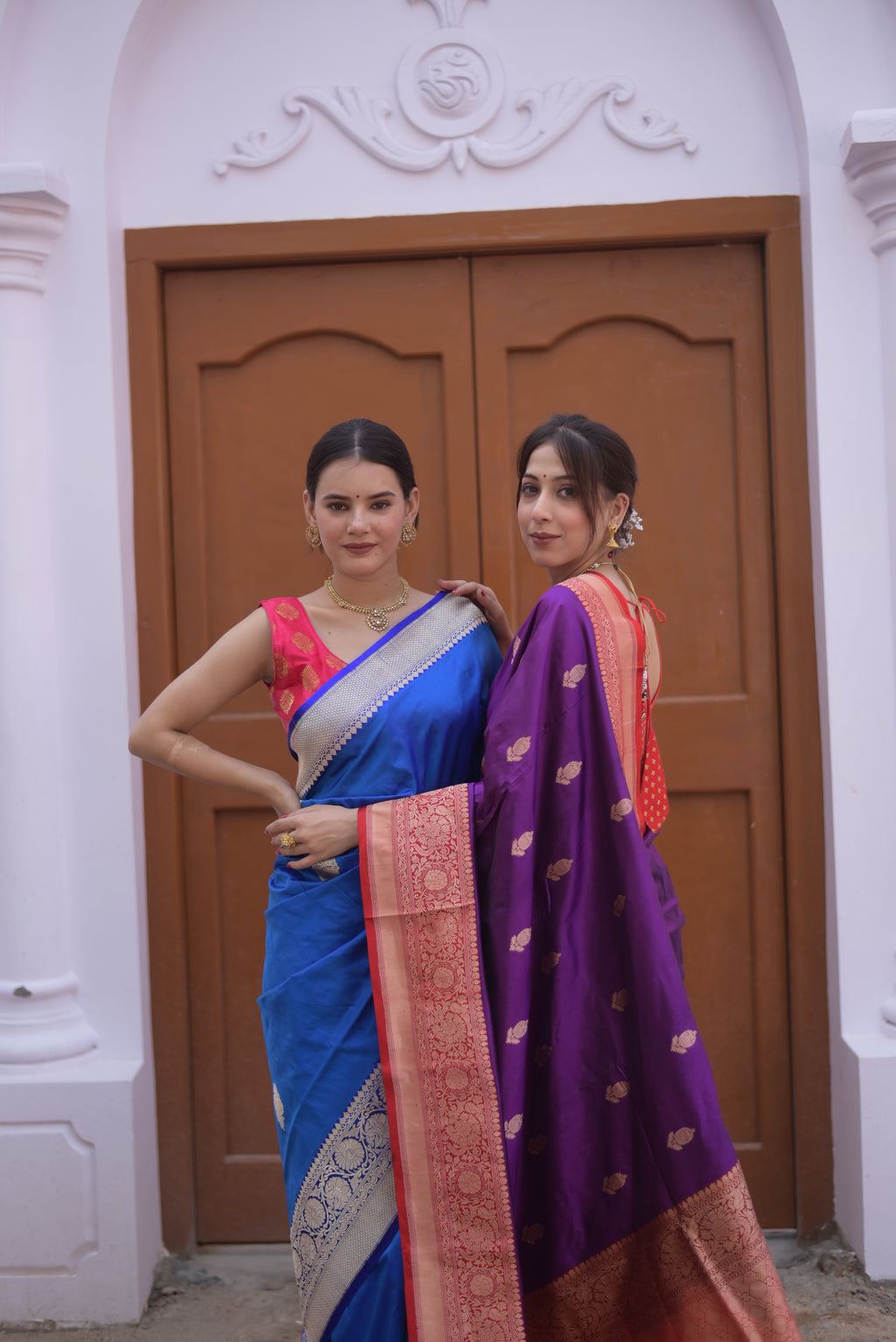 Indigo Pure Handwoven Banarasi Katan Silk Saree