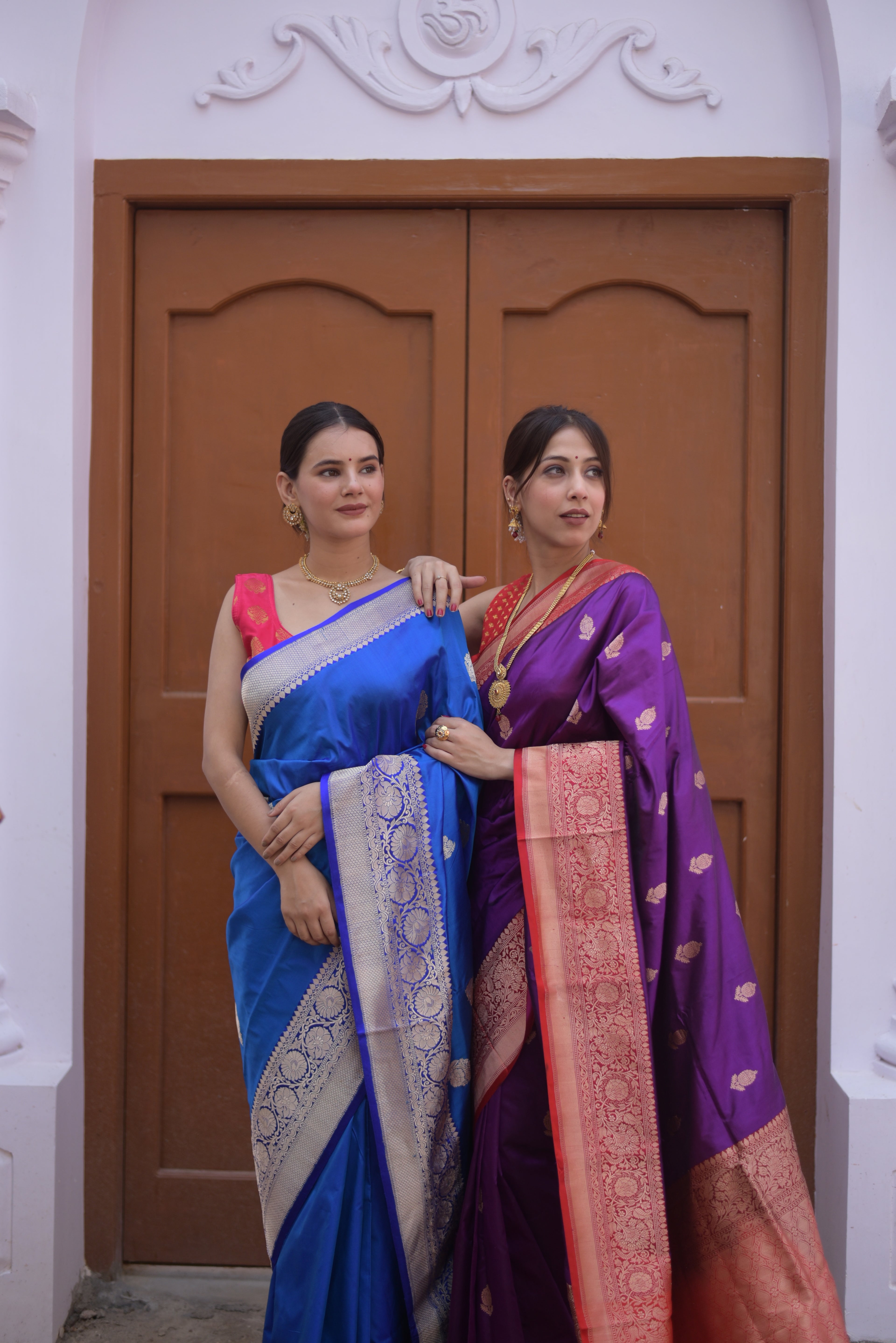 Indigo Pure Handwoven Banarasi Katan Silk Saree