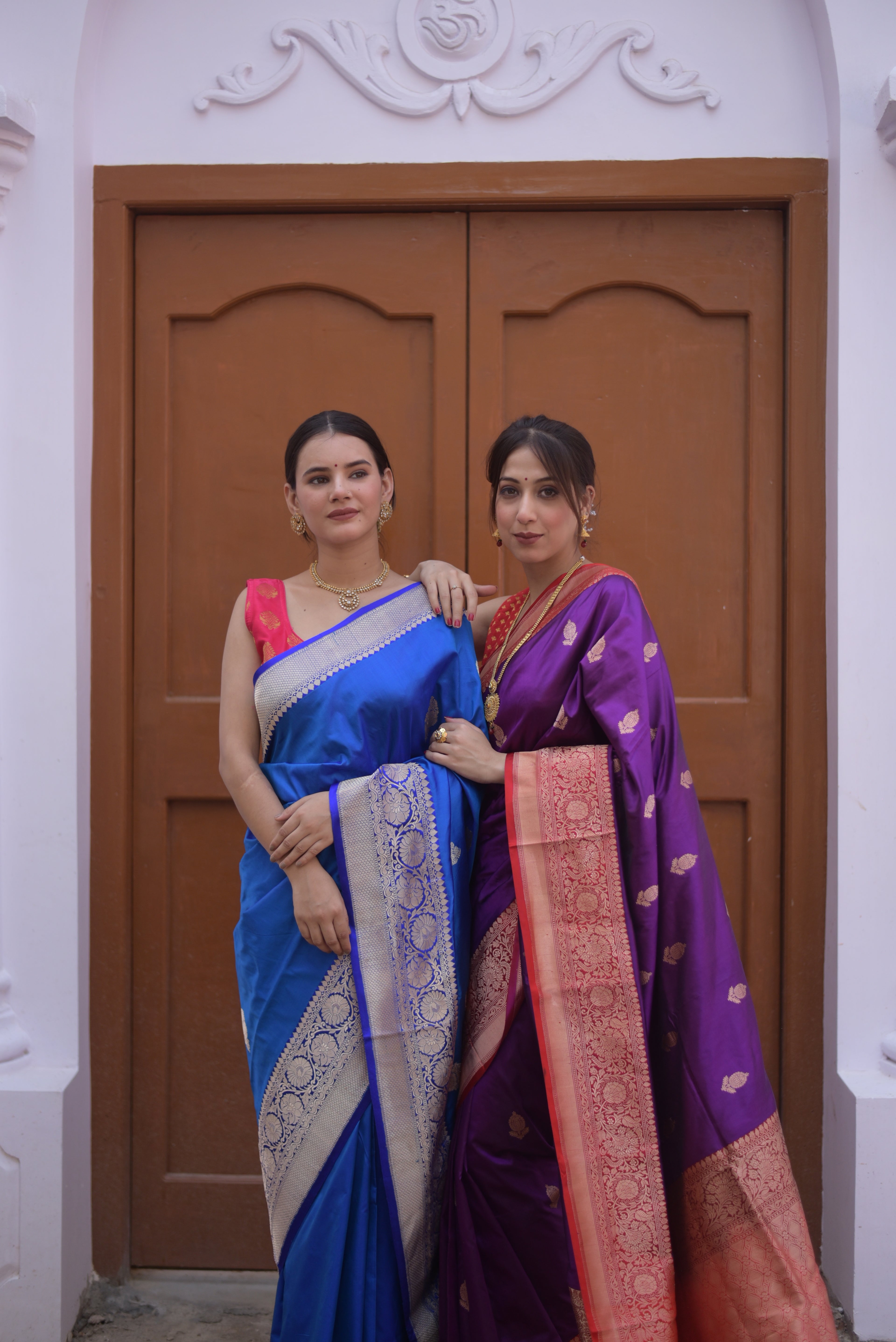 Indigo Pure Handwoven Banarasi Katan Silk Saree