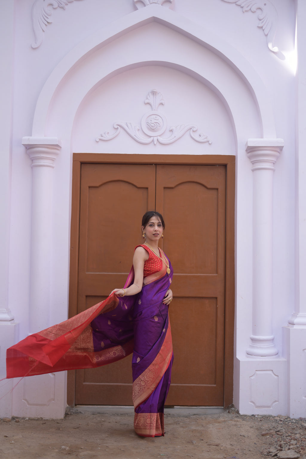 Voilet Pure Handwoven Banarasi Katan Silk Saree