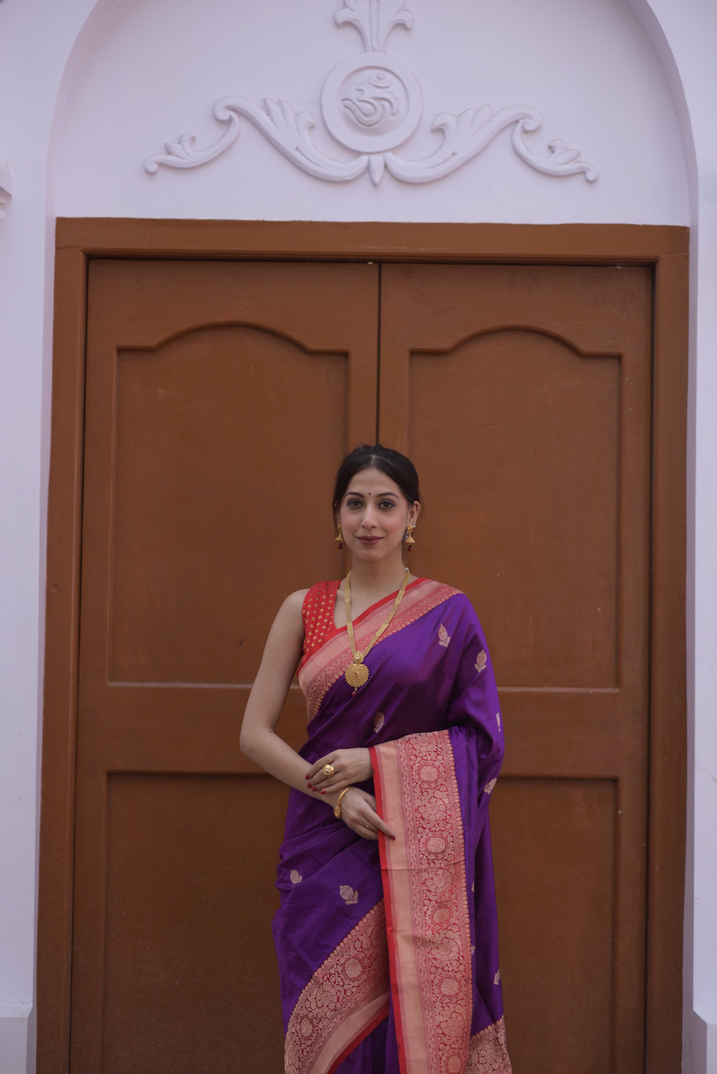 Voilet Pure Handwoven Banarasi Katan Silk Saree