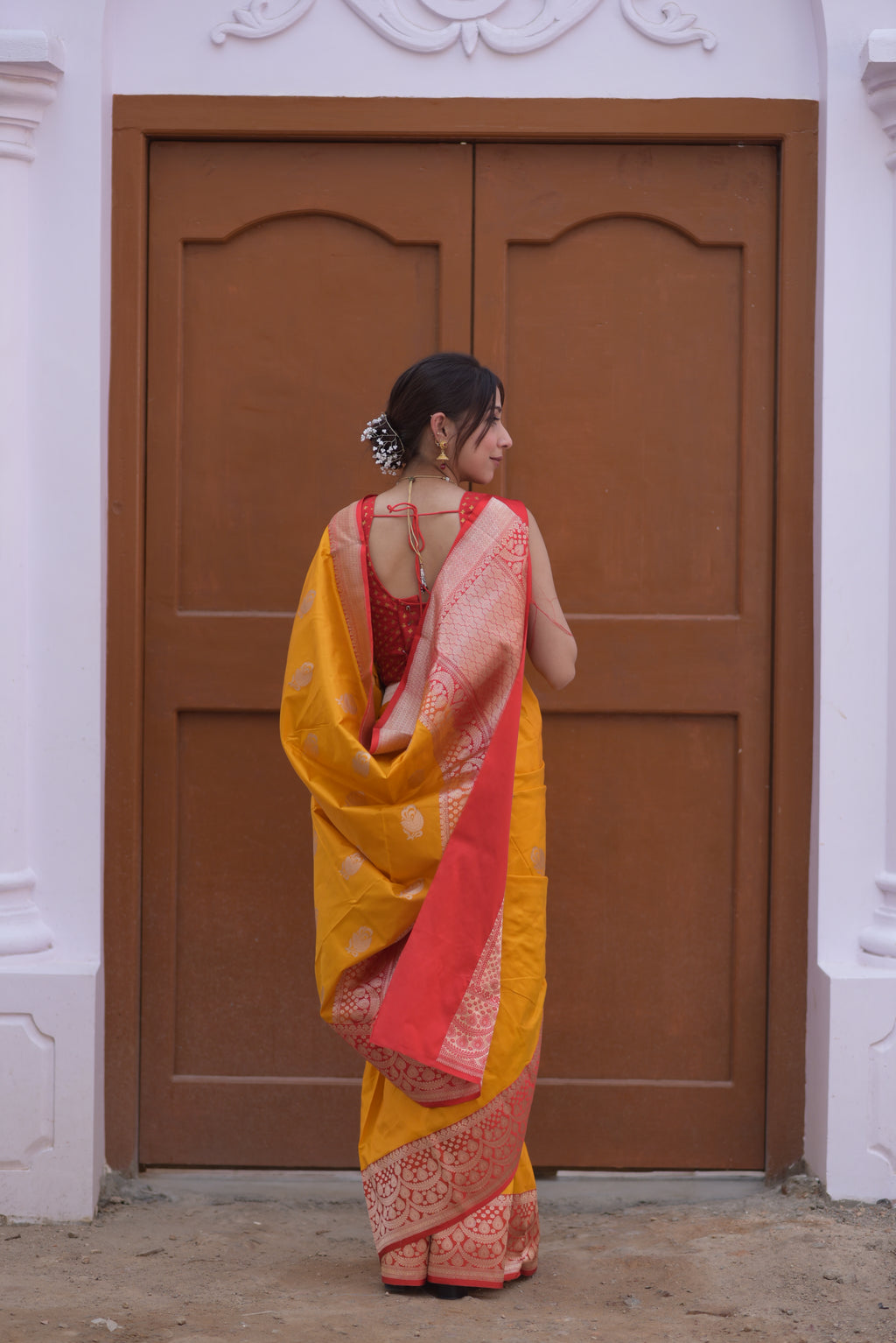 Goldenlush Pure Handwoven Banarasi Katan Silk Saree
