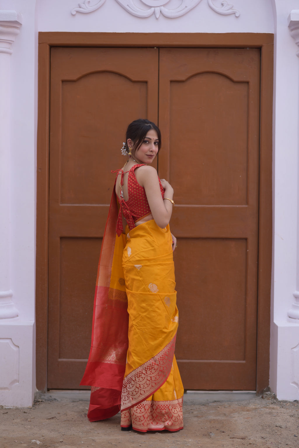 Goldenlush Pure Handwoven Banarasi Katan Silk Saree