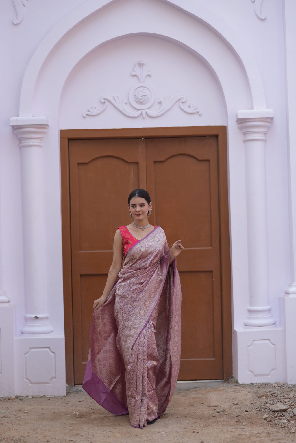 Lavender Pure Handwoven Banarasi Katan Silk Saree