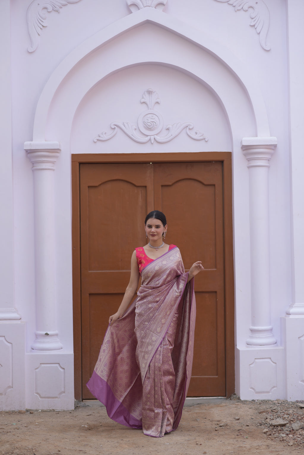 Lavender Pure Handwoven Banarasi Katan Silk Saree