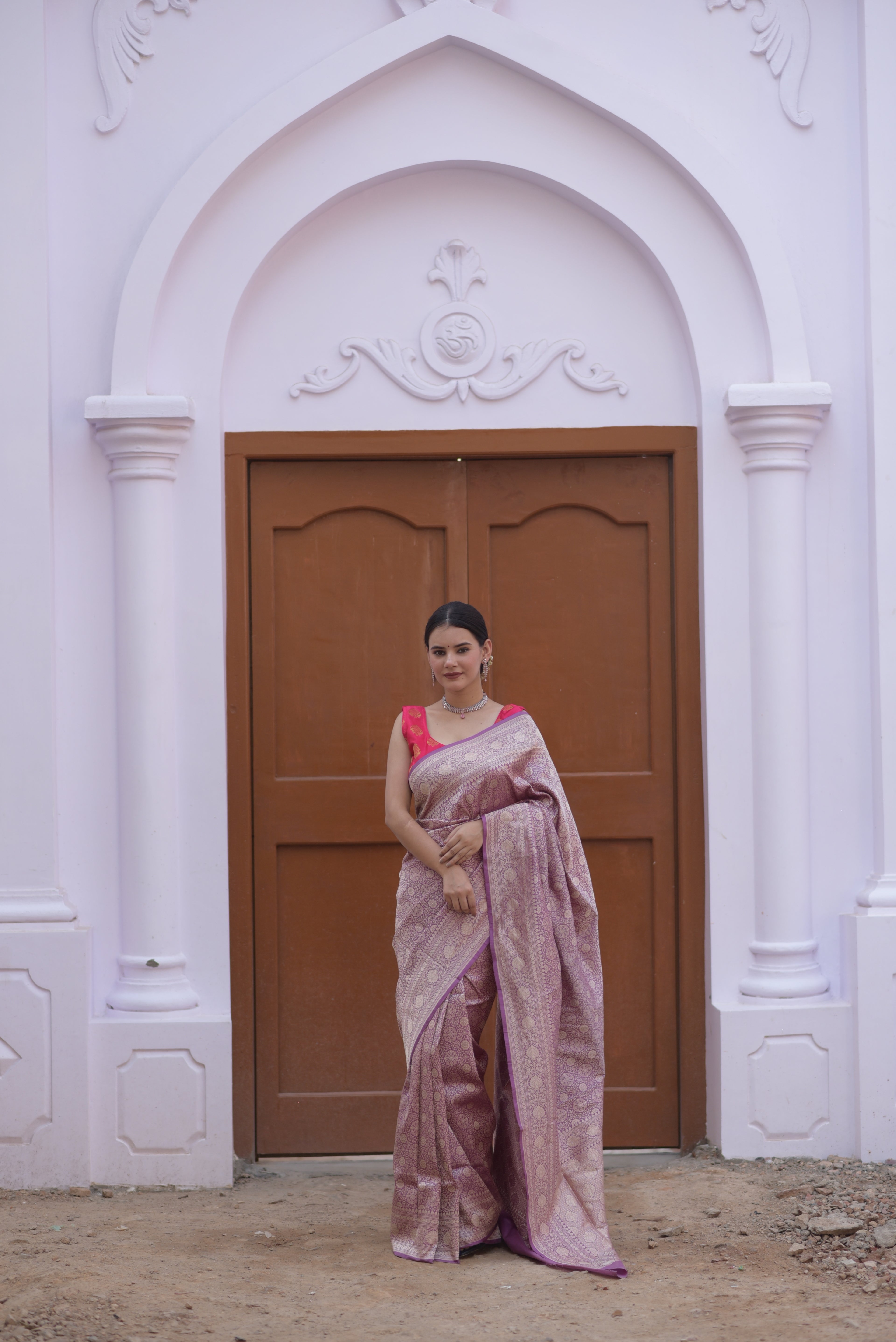 Lavender Pure Handwoven Banarasi Katan Silk Saree