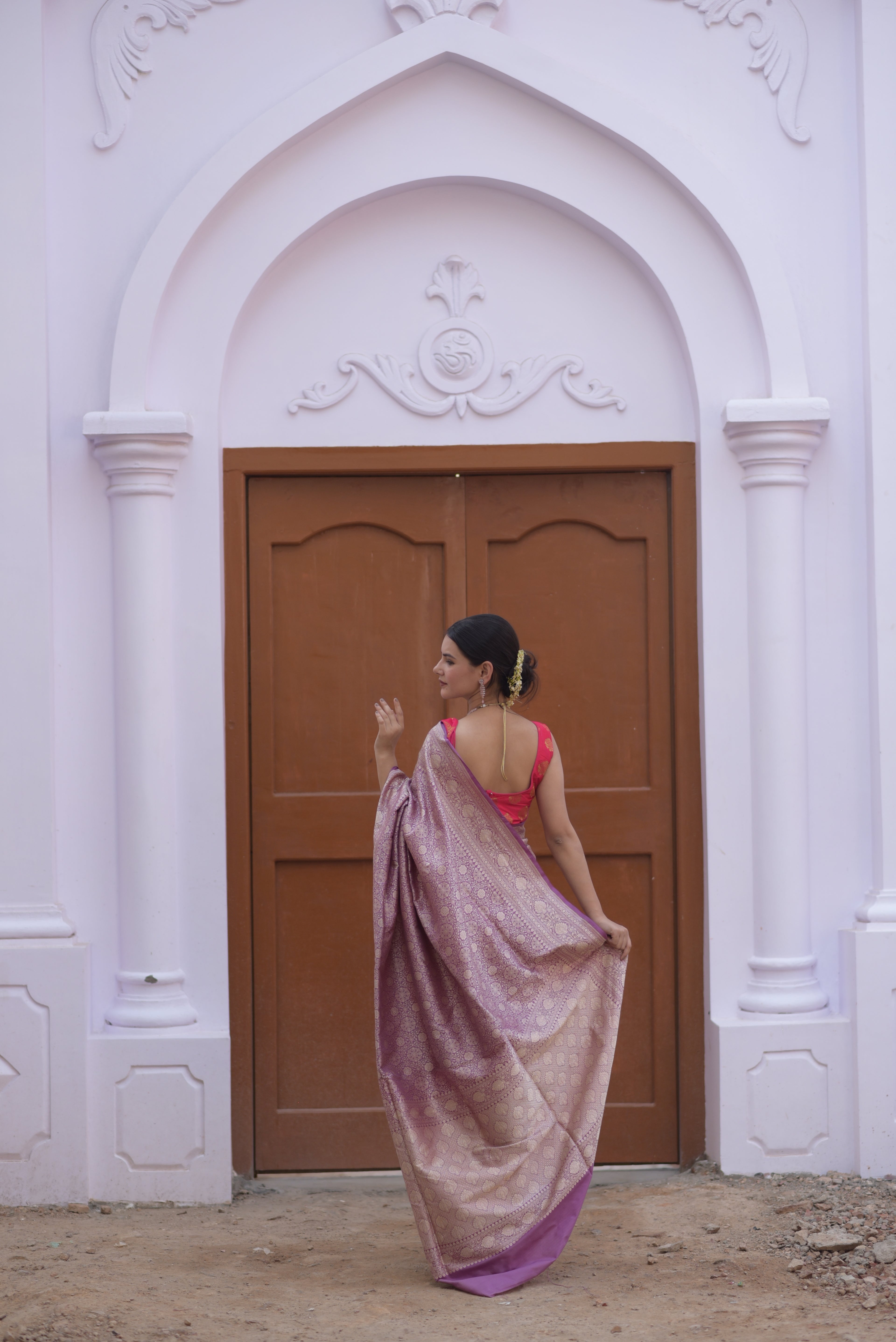 Lavender Pure Handwoven Banarasi Katan Silk Saree