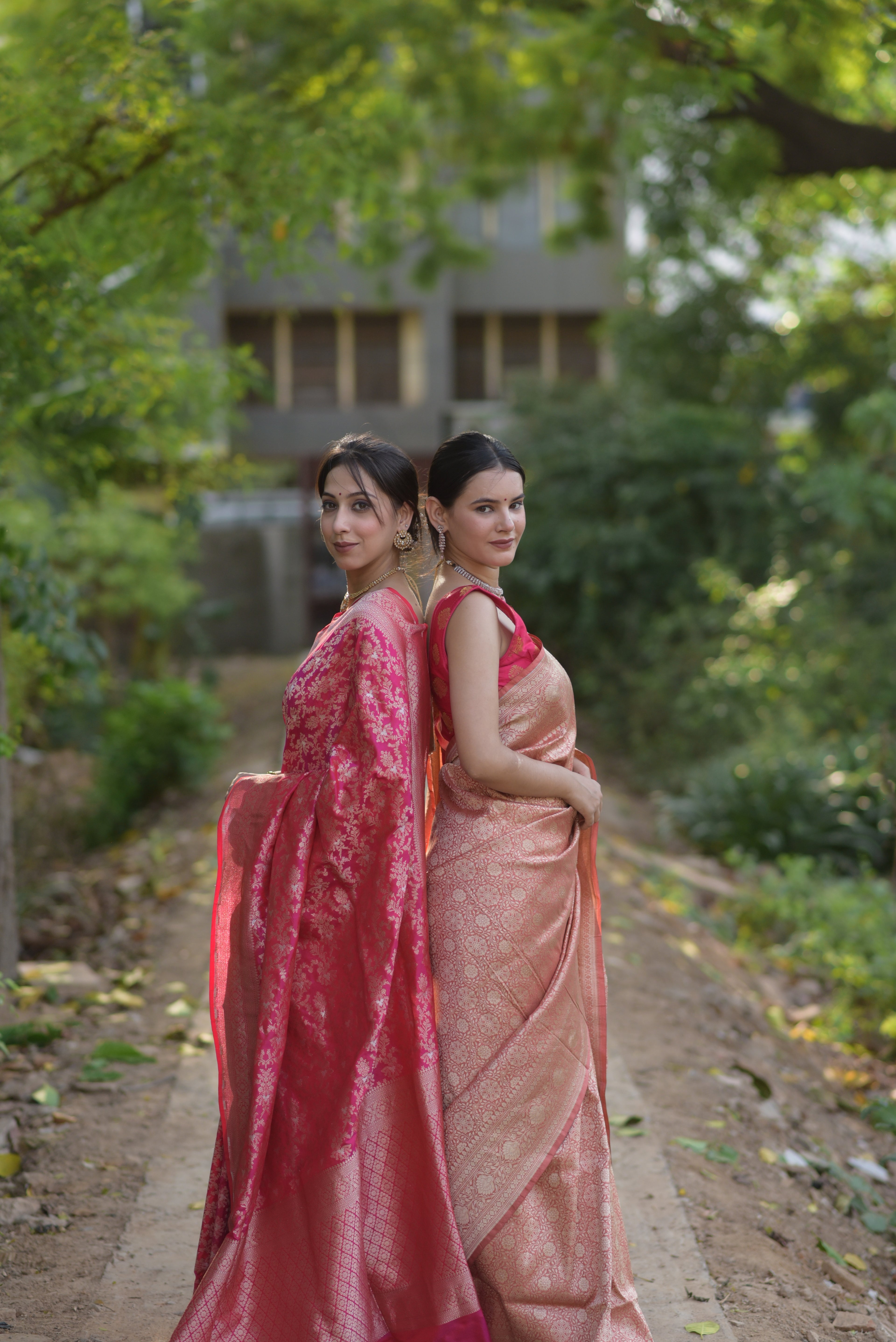 Crimson Pink Pure Handwoven Banarasi Katan Silk Saree