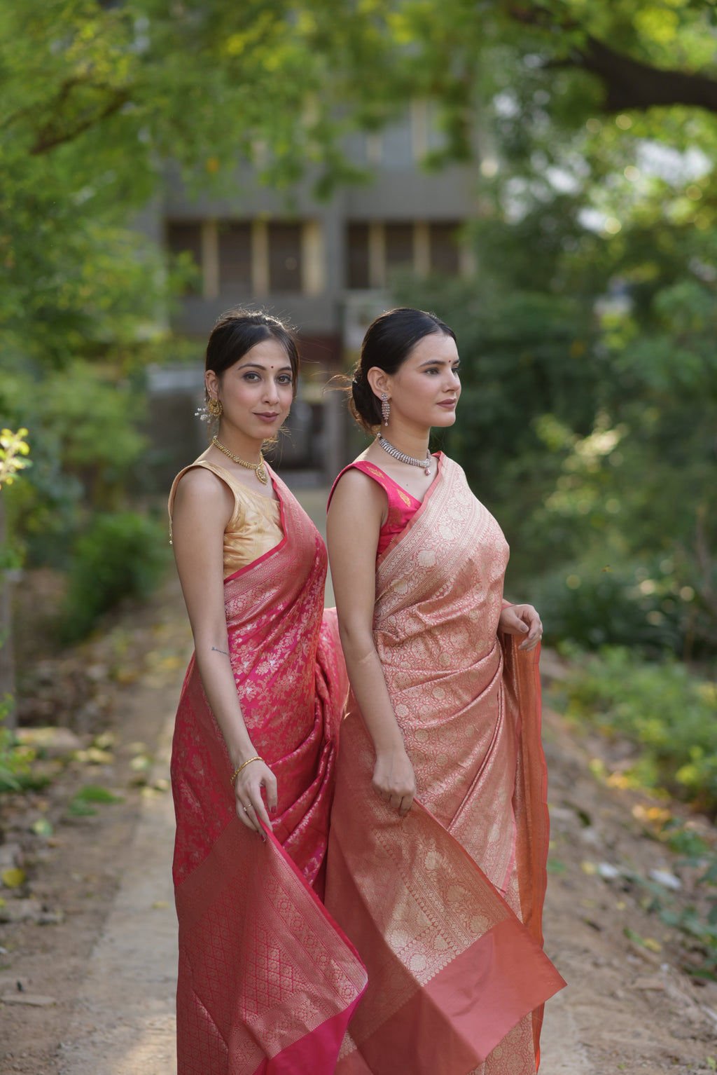 Crimson Pink Pure Handwoven Banarasi Katan Silk Saree