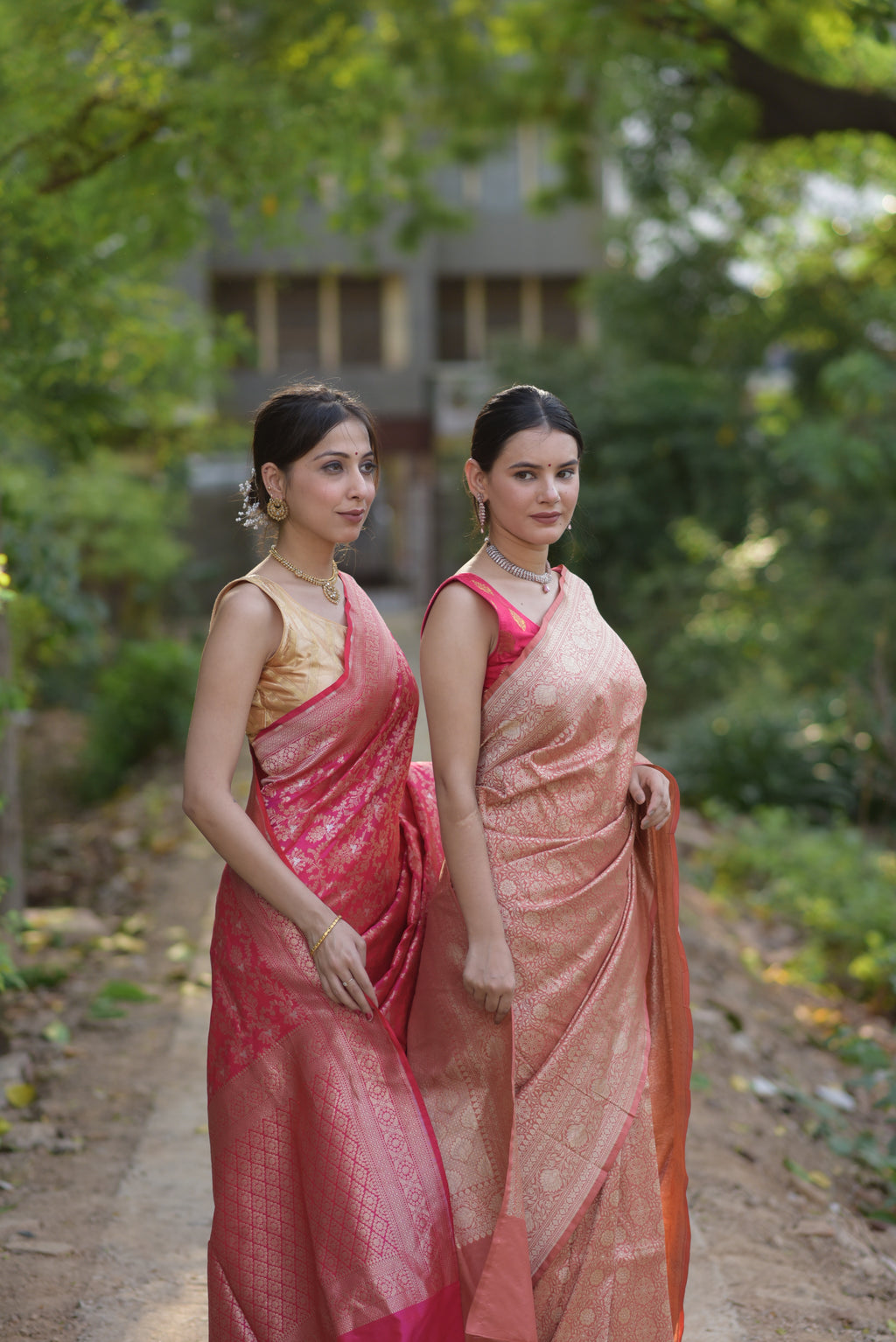 Crimson Pink Pure Handwoven Banarasi Katan Silk Saree