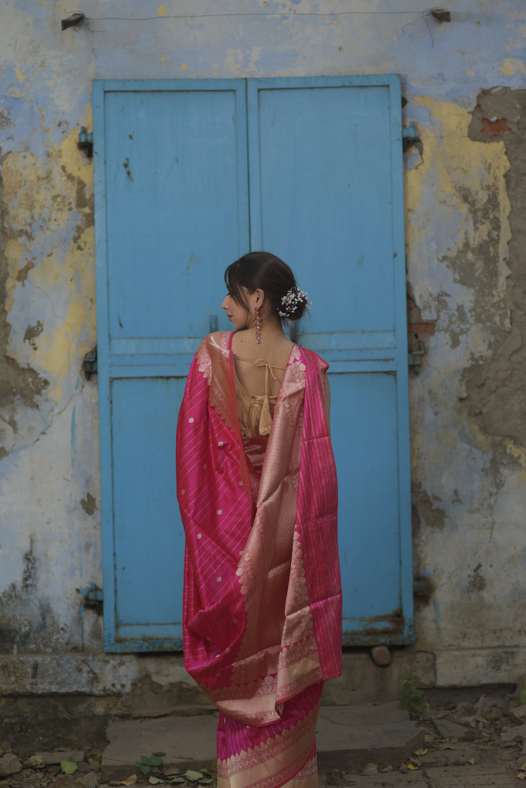 Ruby Pink SonaRupa Pure Handwoven Banarasi Katan Silk Saree