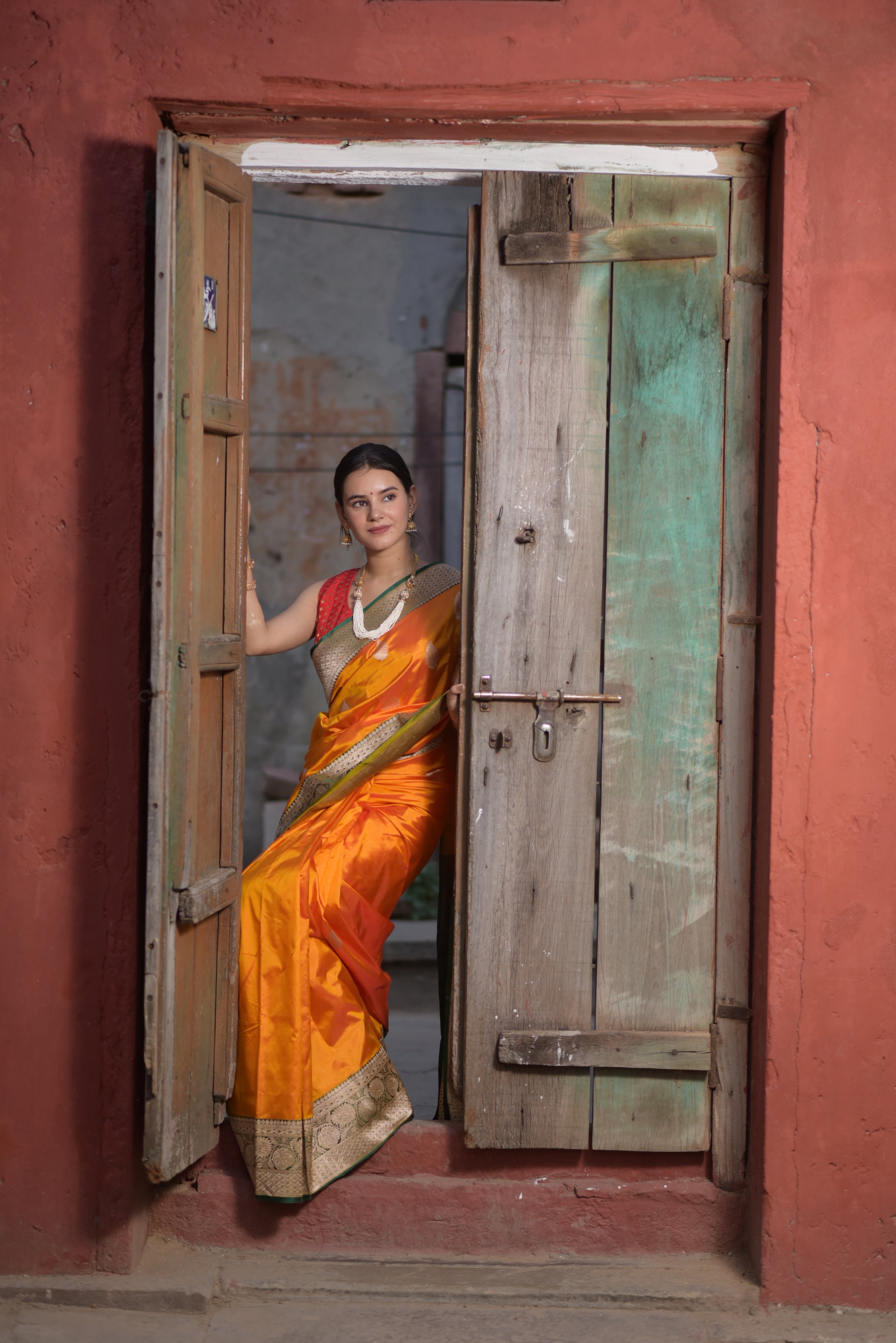 Goldenrod Pure Handwoven Banarasi Katan Silk Saree