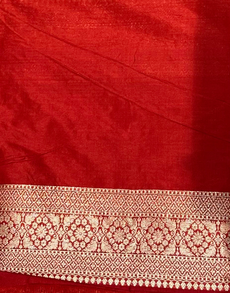 Red Katan Silk Handwoven Banaras Saree