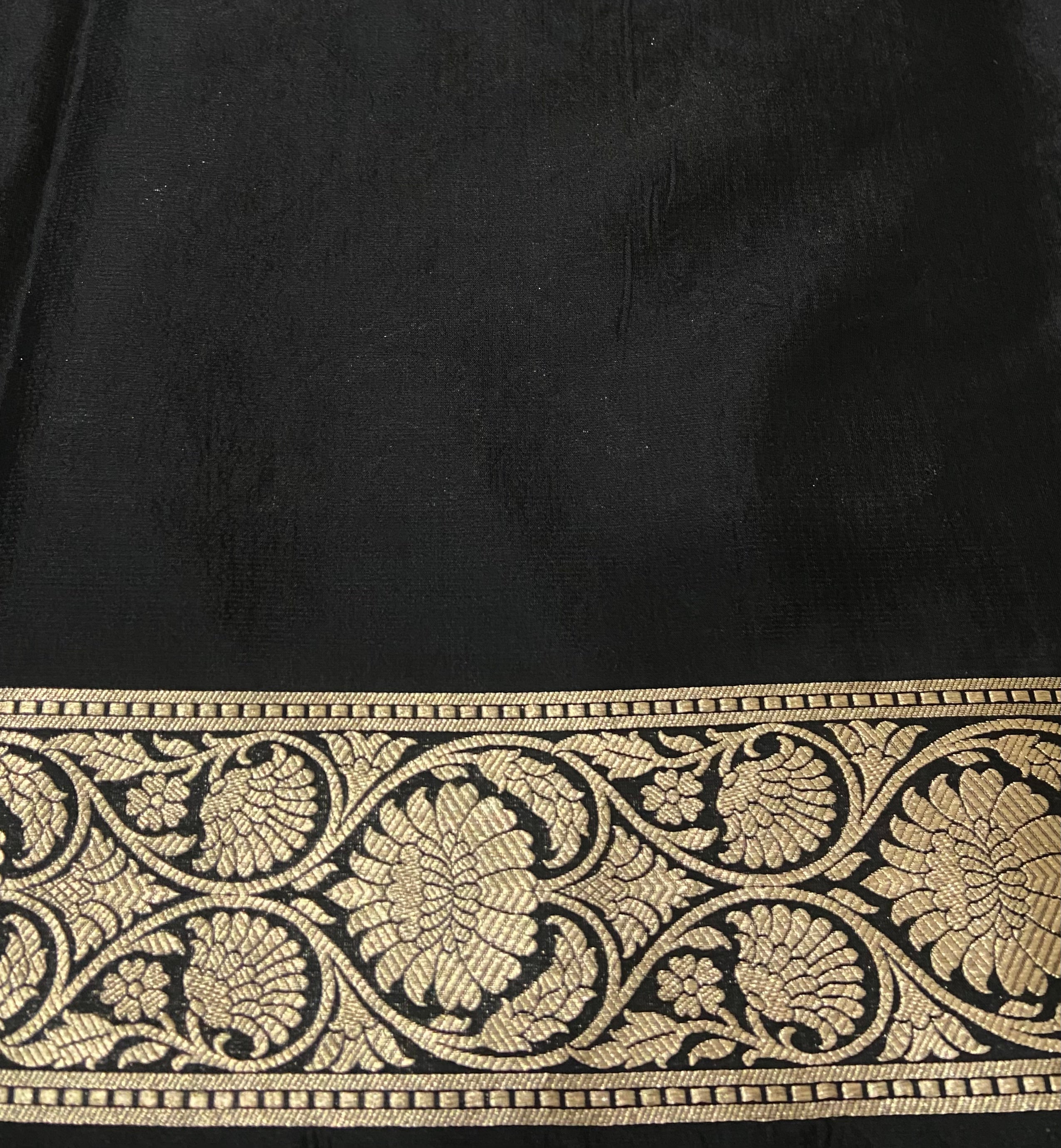 Black  Katan Silk Handwoven Banaras Saree