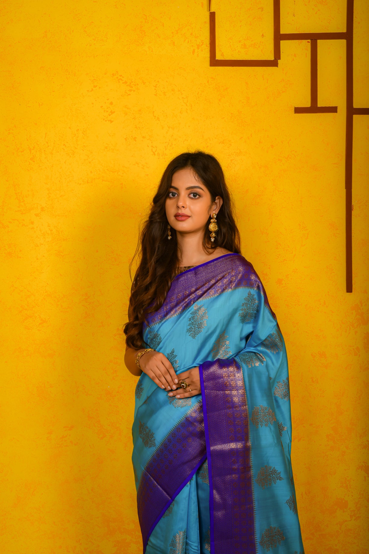 Blue Chinia Silk Handwoven Banaras Saree