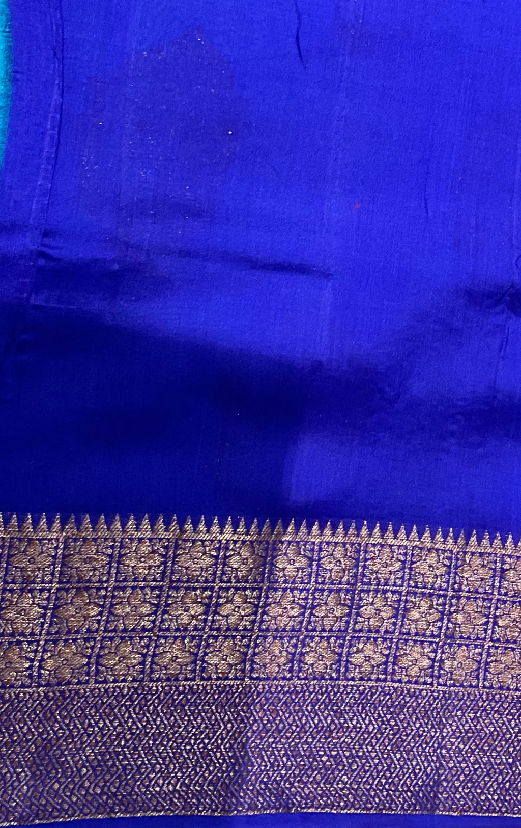 Blue Chinia Silk Handwoven Banaras Saree