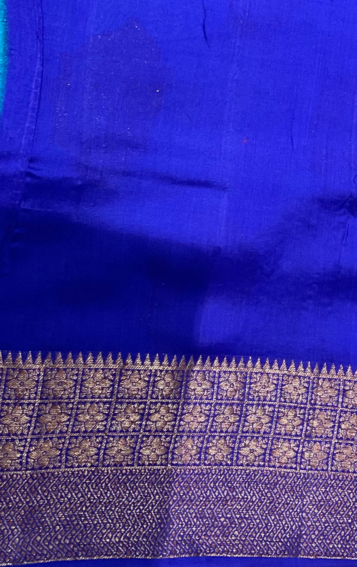 Blue Chinia Silk Handwoven Banaras Saree